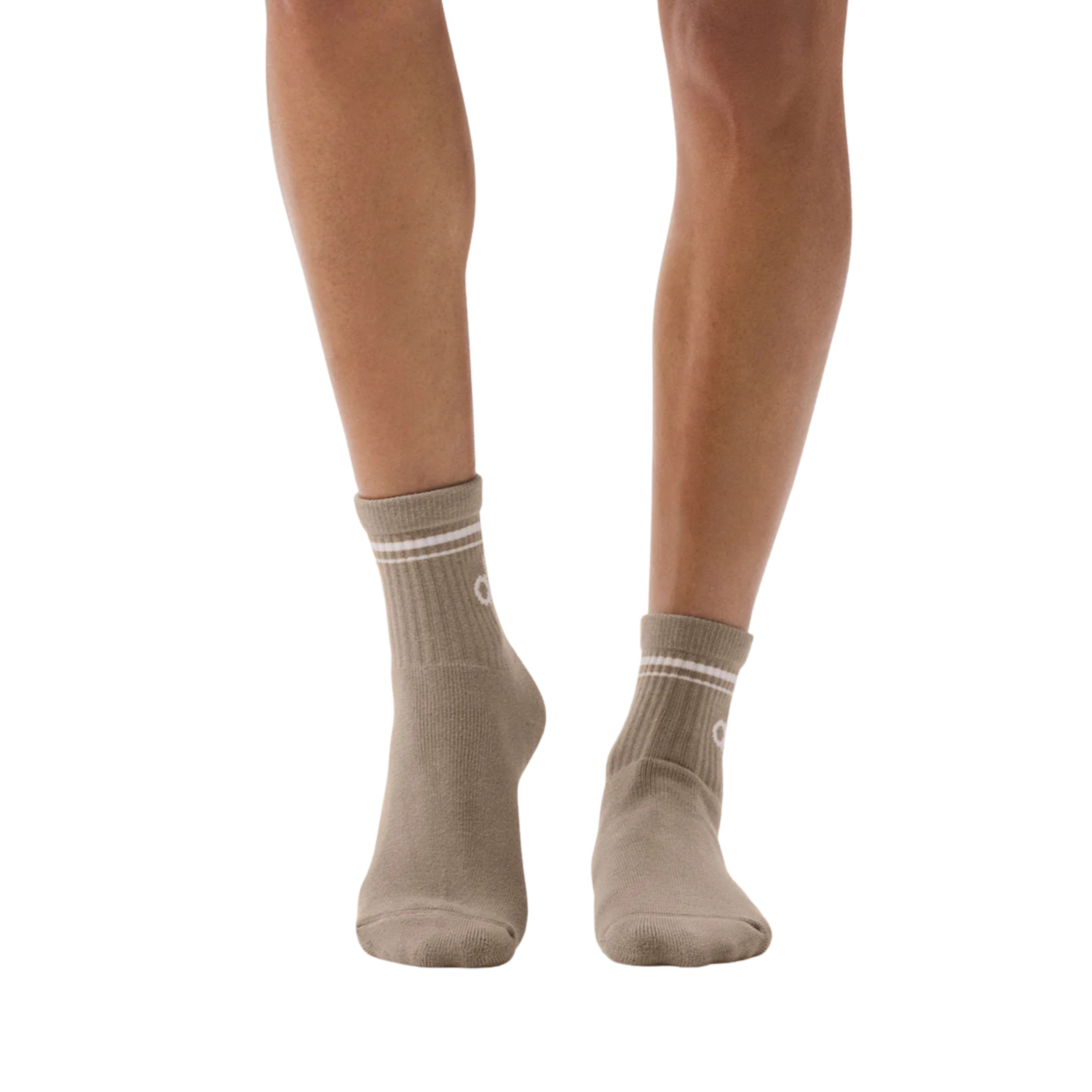 Alo Half-Crew Throwback Sock - Gravel White