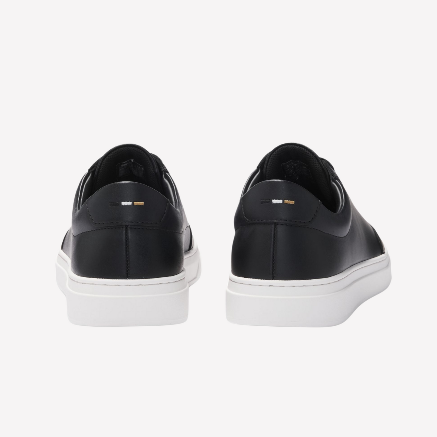Hugo Boss Men Coated Leather Trainers - Black