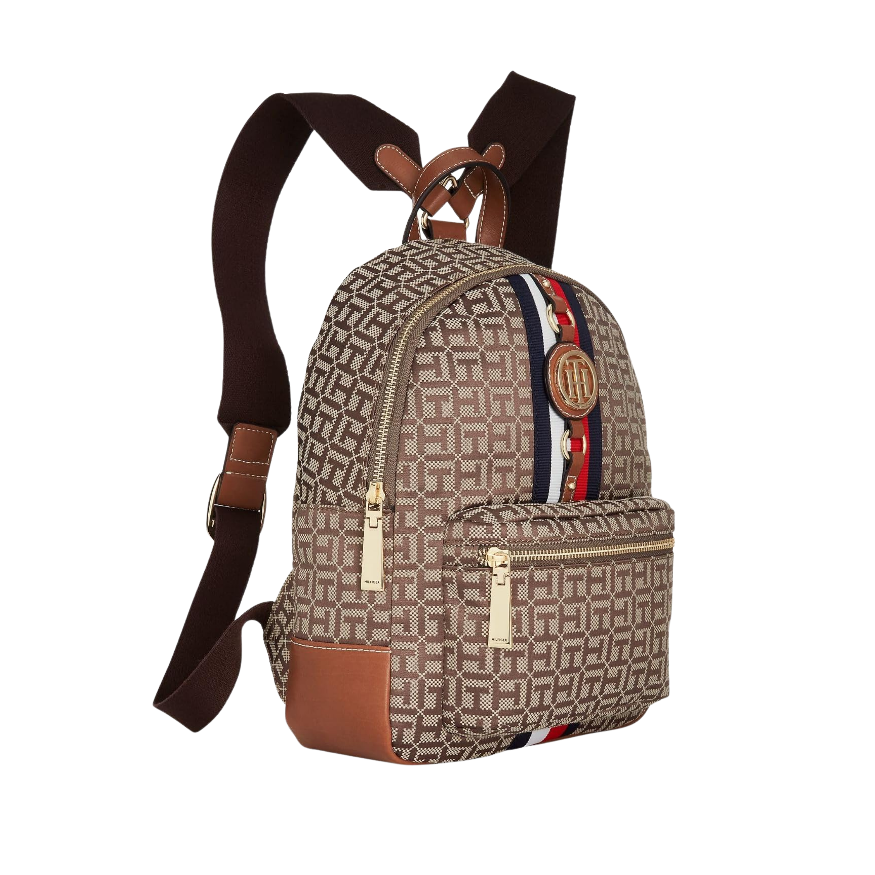 Tommy Hilfiger Women Jaden Plus Mini Backpack - Tan Dk Chocolate