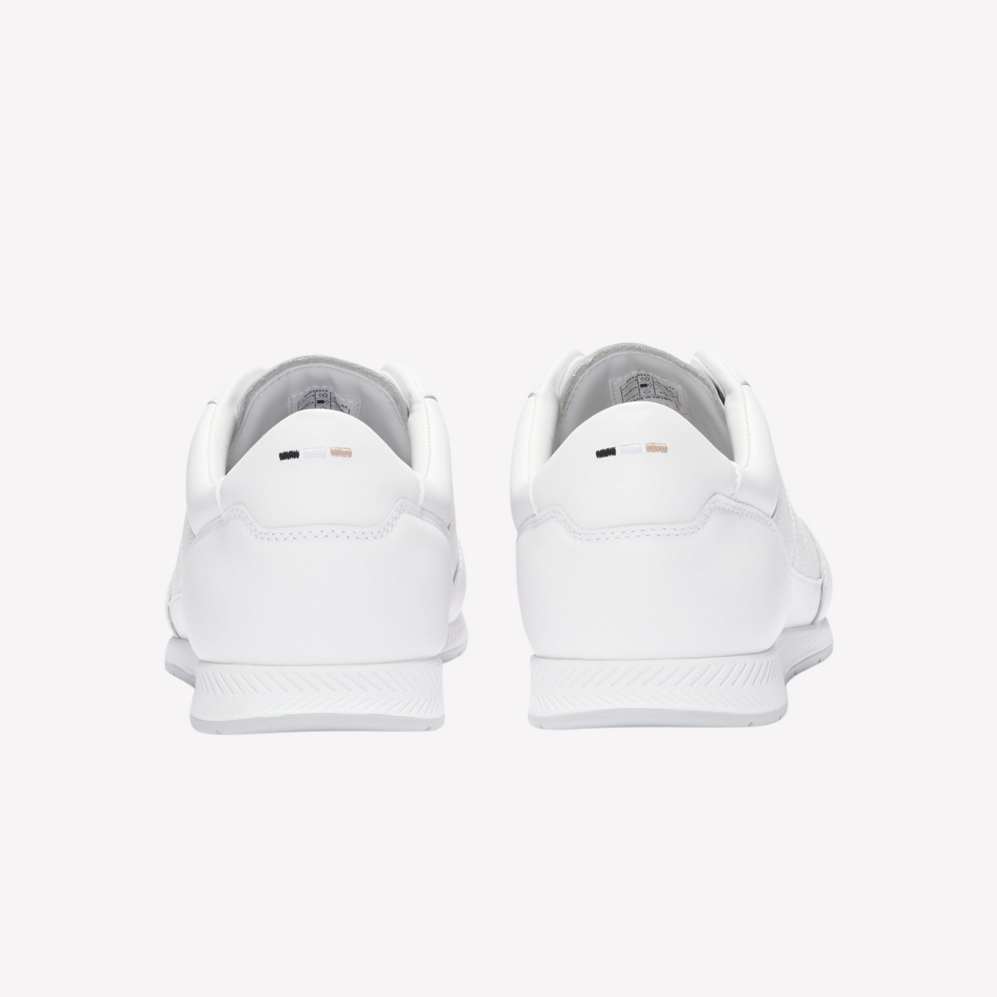 Hugo Boss Men Faux Leather Trainers Gold Tone - White