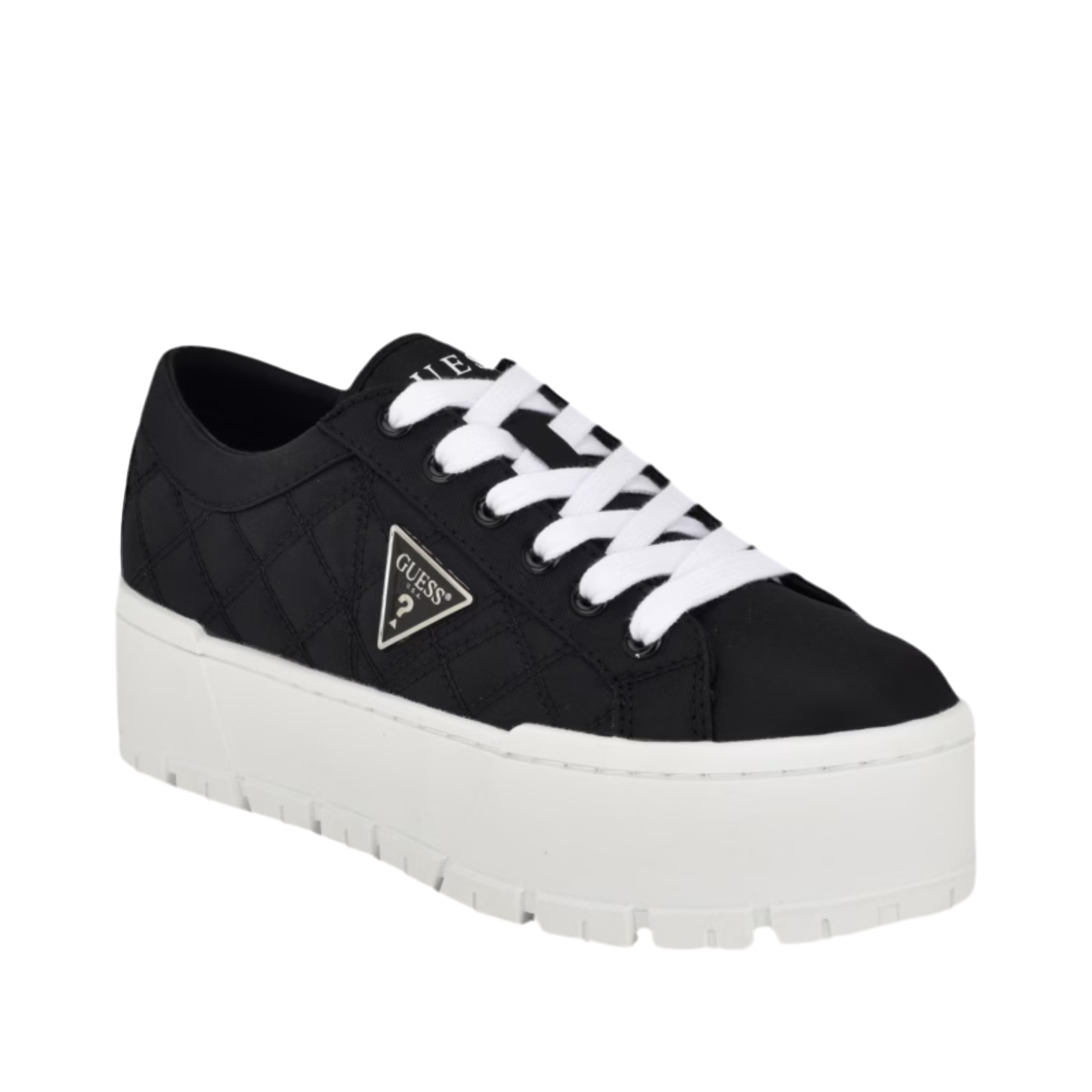 Guess Women Tesie Quilted Platform Sneakers - Black