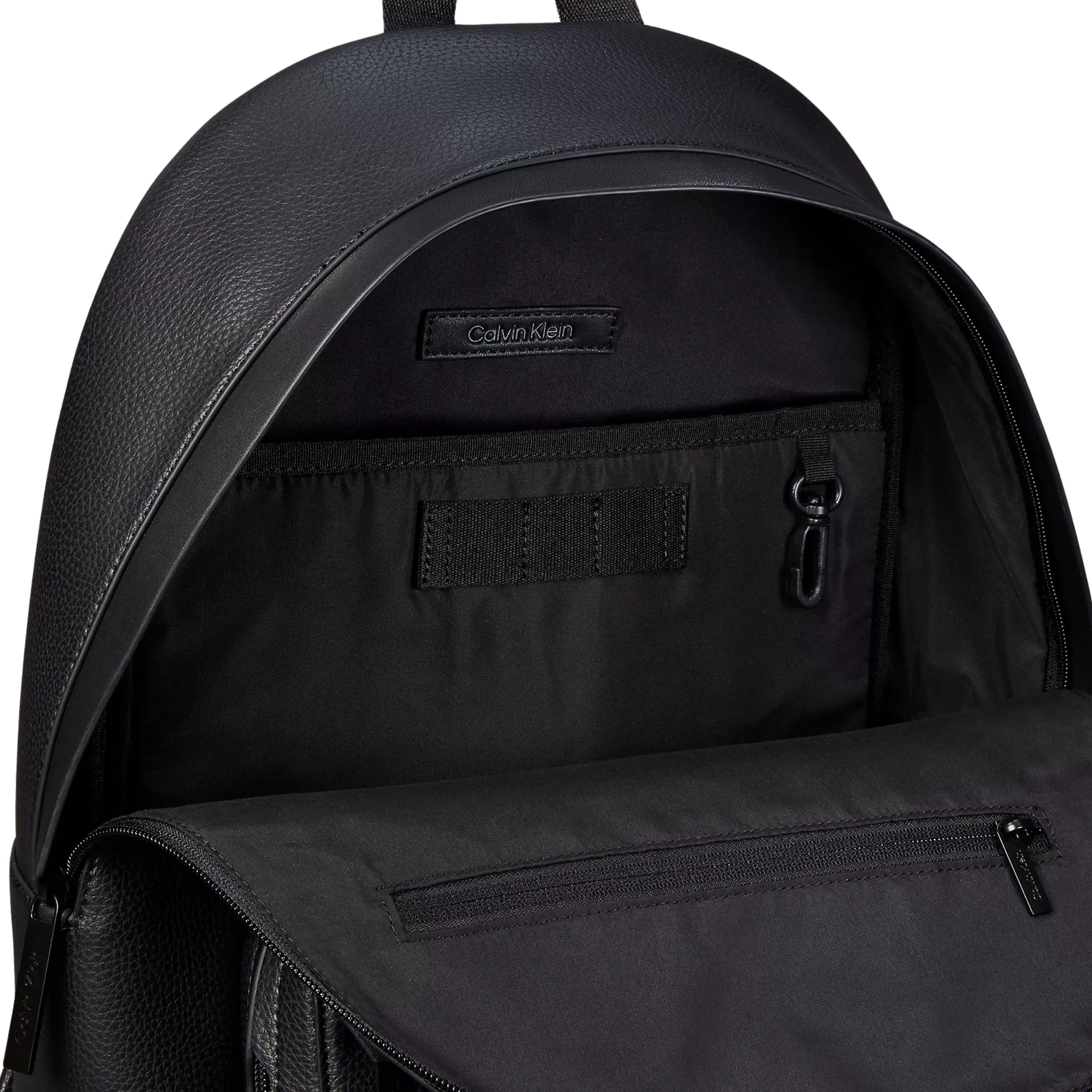 Calvin Klein Men Pebbled Round Backpack - Black