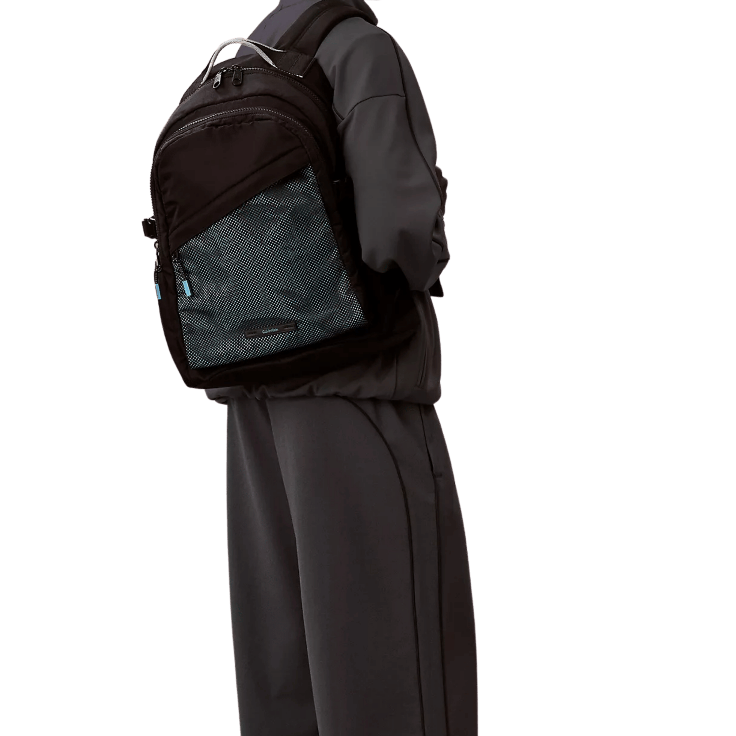 Calvin Klein Men Mesh Front Round Backpack - Black
