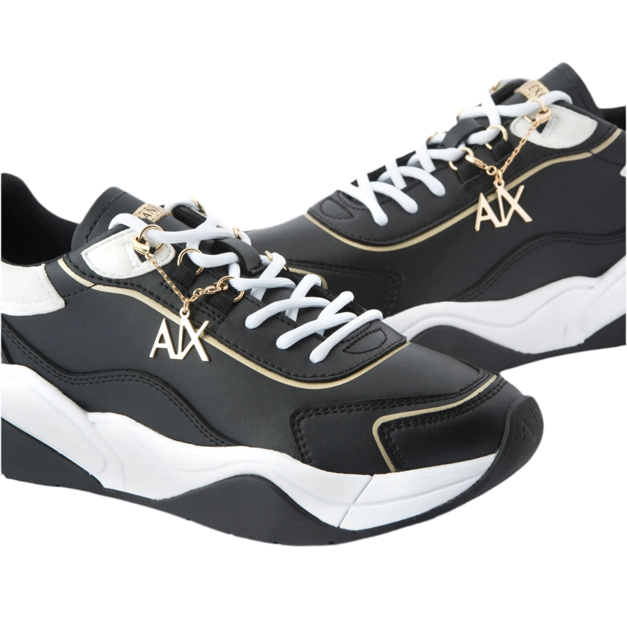 Armani Exchange Women's Logo Charm Sneaker - Black