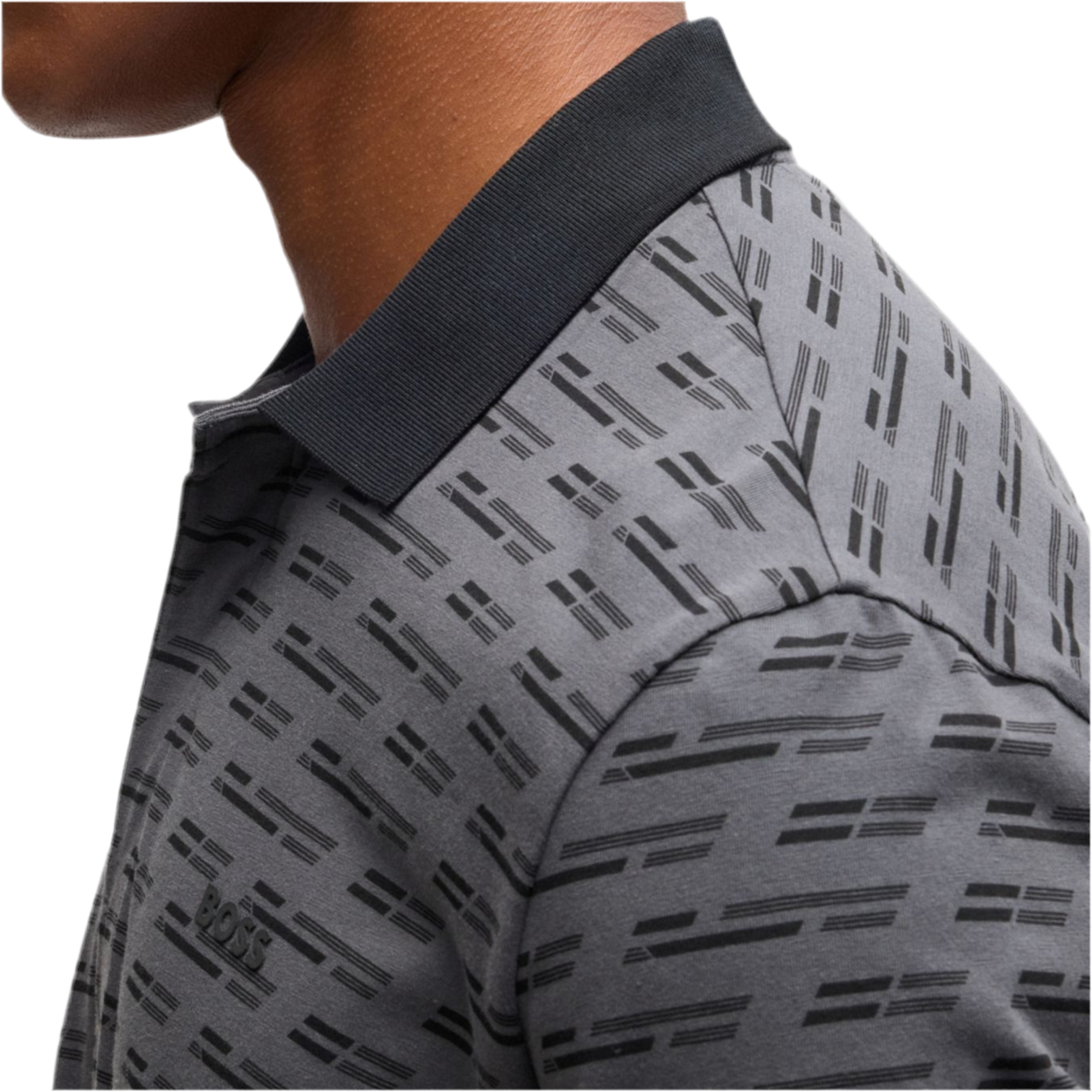 Hugo Boss Men Paddy Polo Shirt Printed - Dark Grey