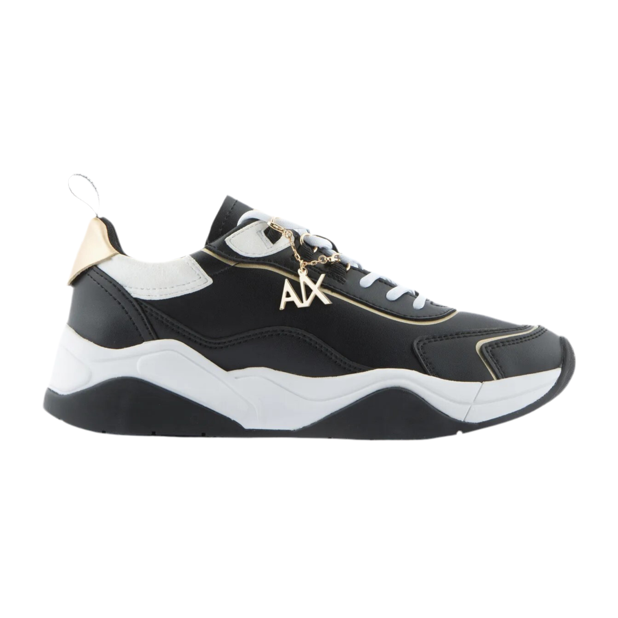 Armani Exchange Women's Logo Charm Sneaker - Black