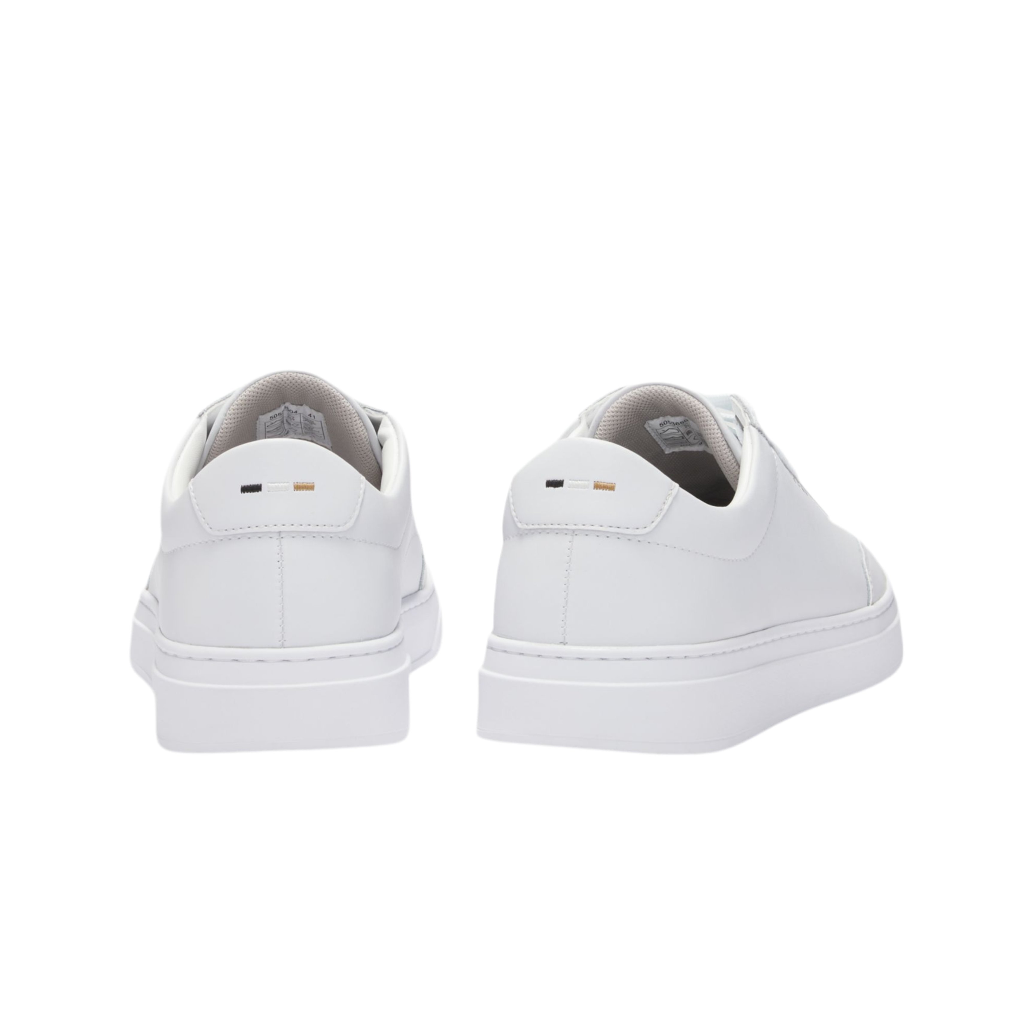 Hugo Boss Men Coated Leather Trainers - White