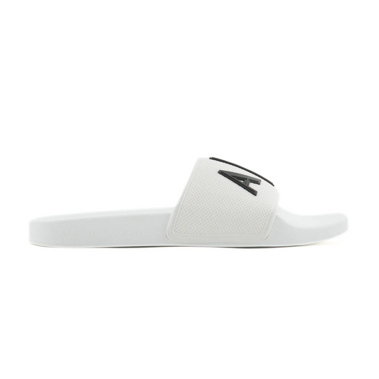 Armani Exchange Men's Slider Logo Slippers - White