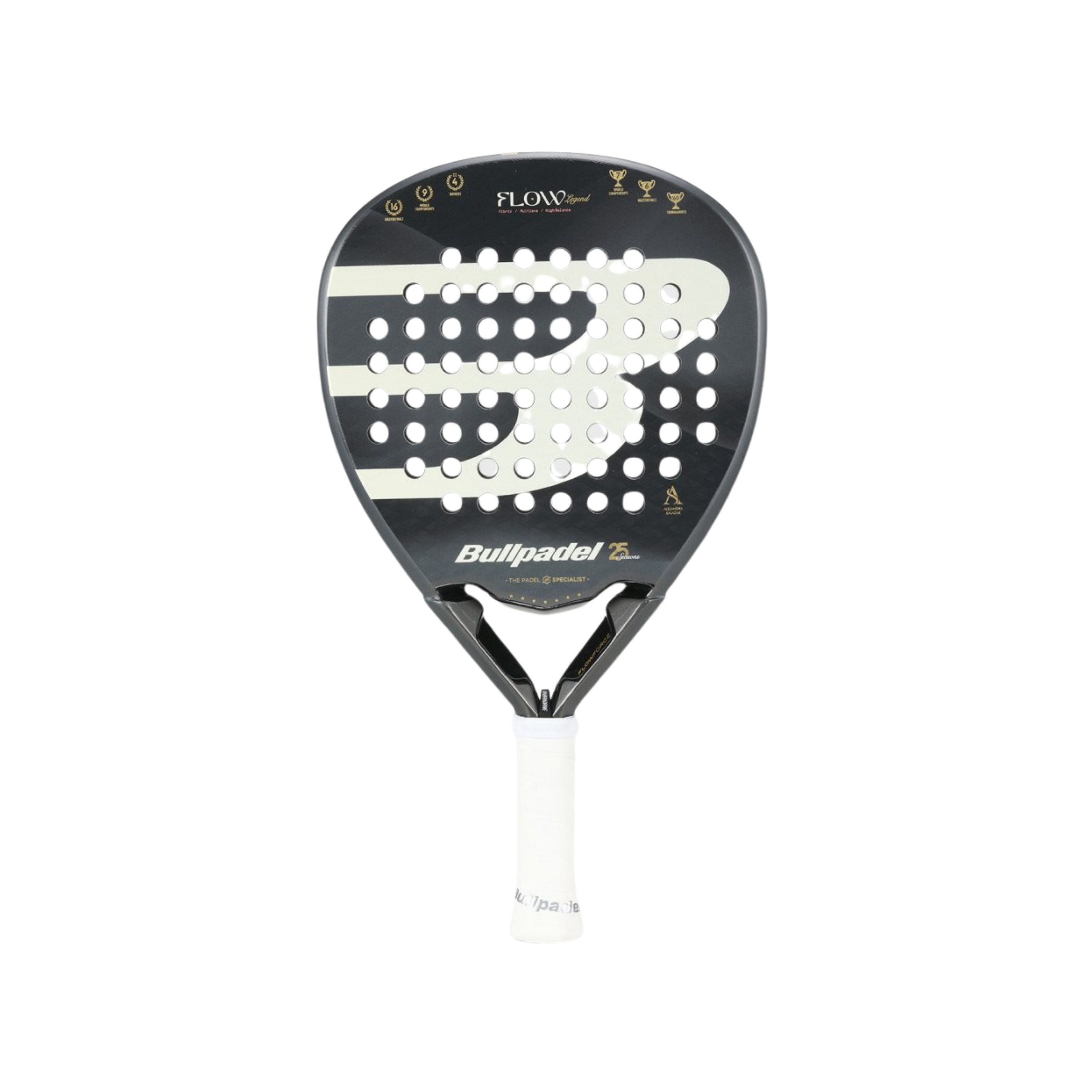 Bullpadel Flow Legend 2026 Padel Racket - White Black