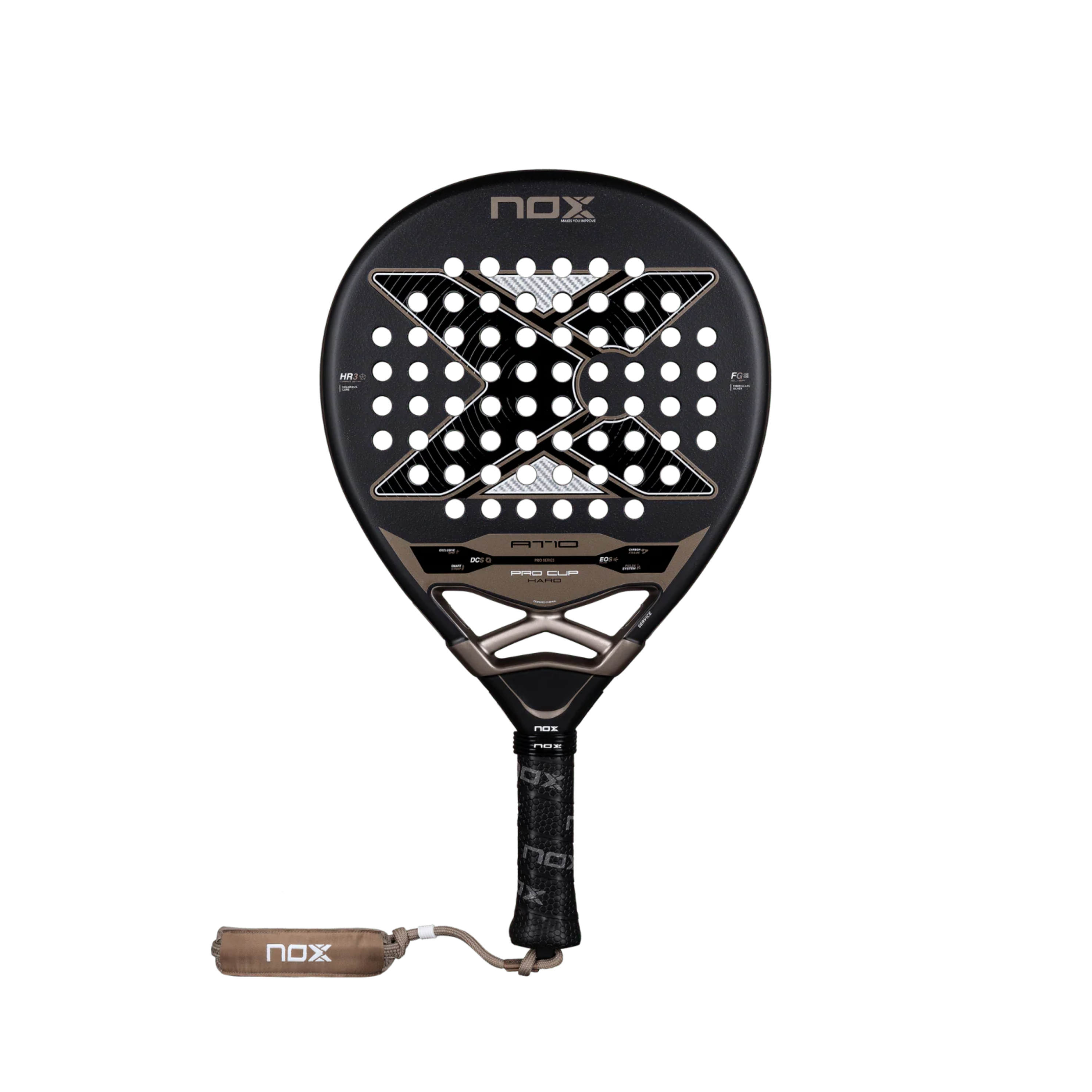 Nox AT10 Pro Cup Hard 2026 by Agustín Tapia Padel Racket - Brown Black