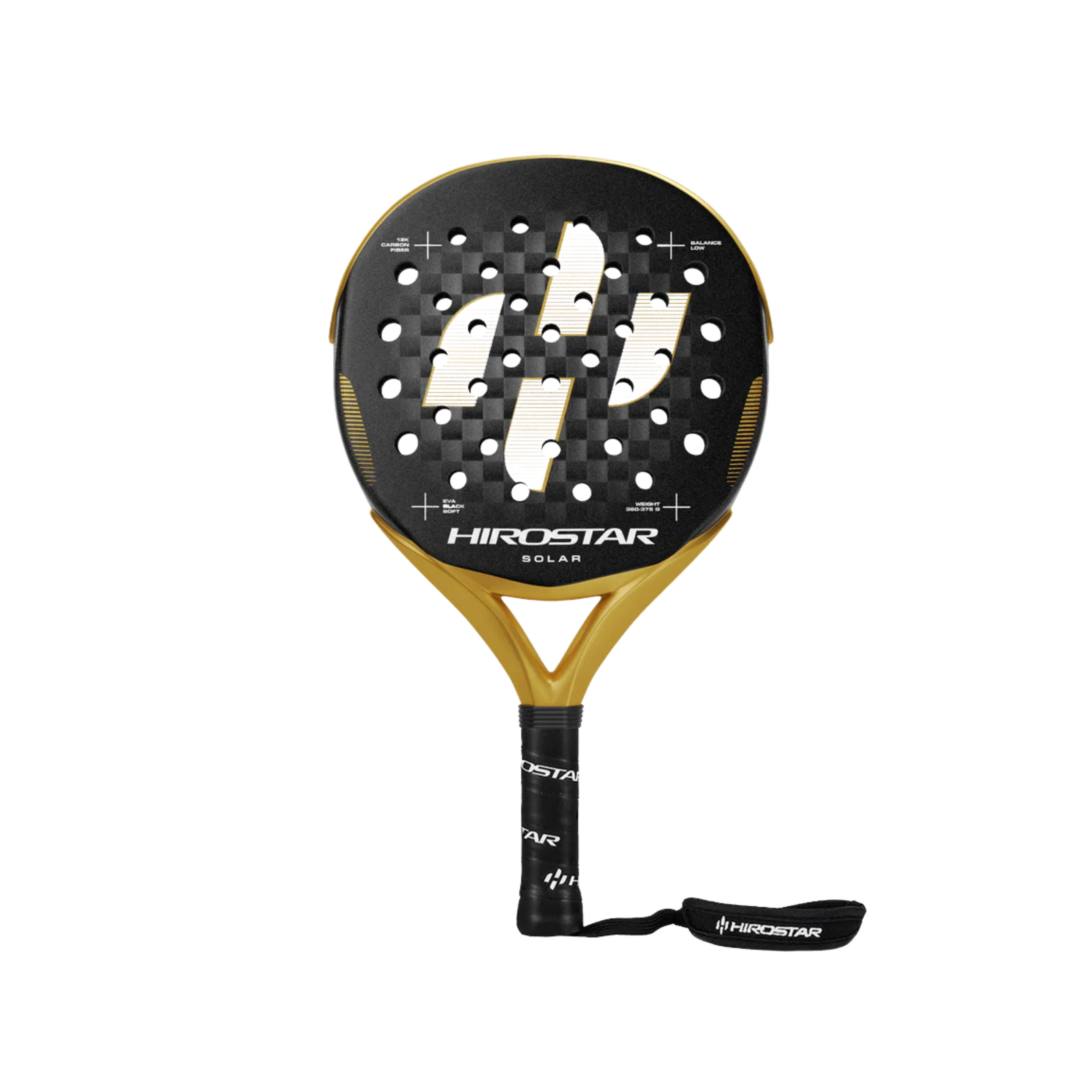 Hirostar Solar 2026 Padel Racket - Black Gold White