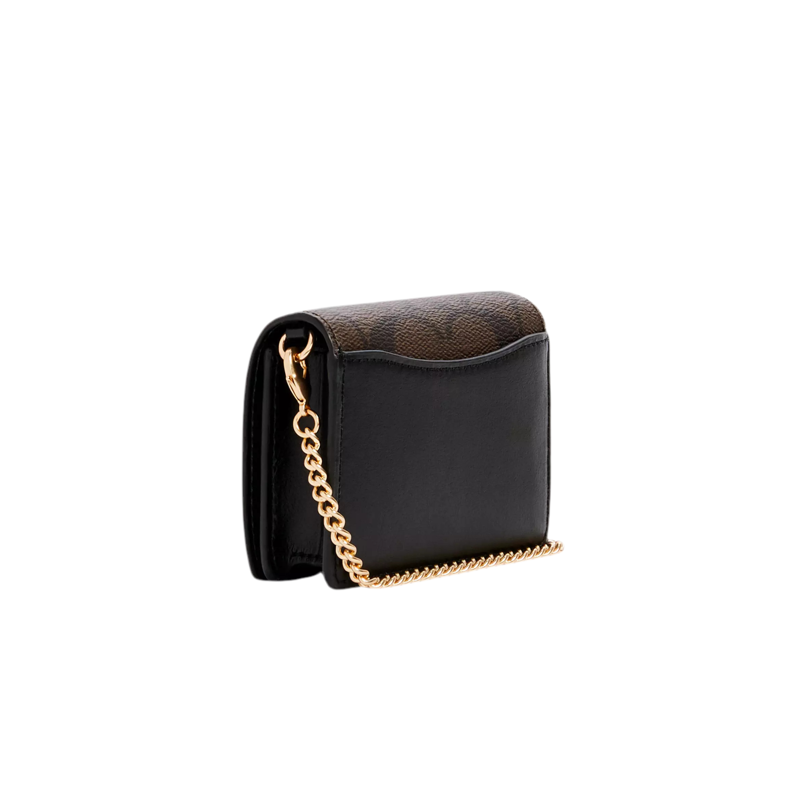 COACH Mini Wallet On A Chain - Brown Black
