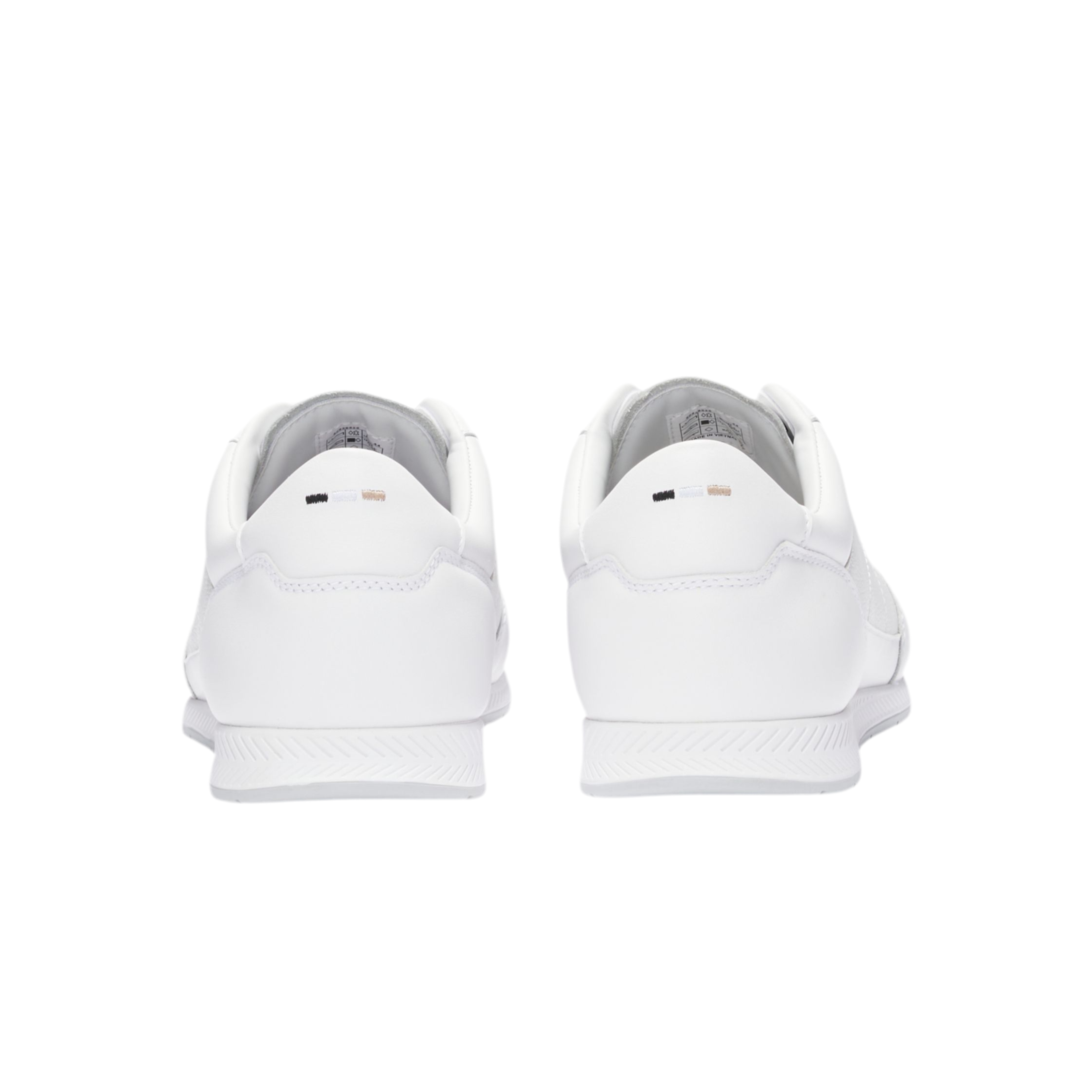 Hugo Boss Men Faux Leather Trainers Gold Tone - White