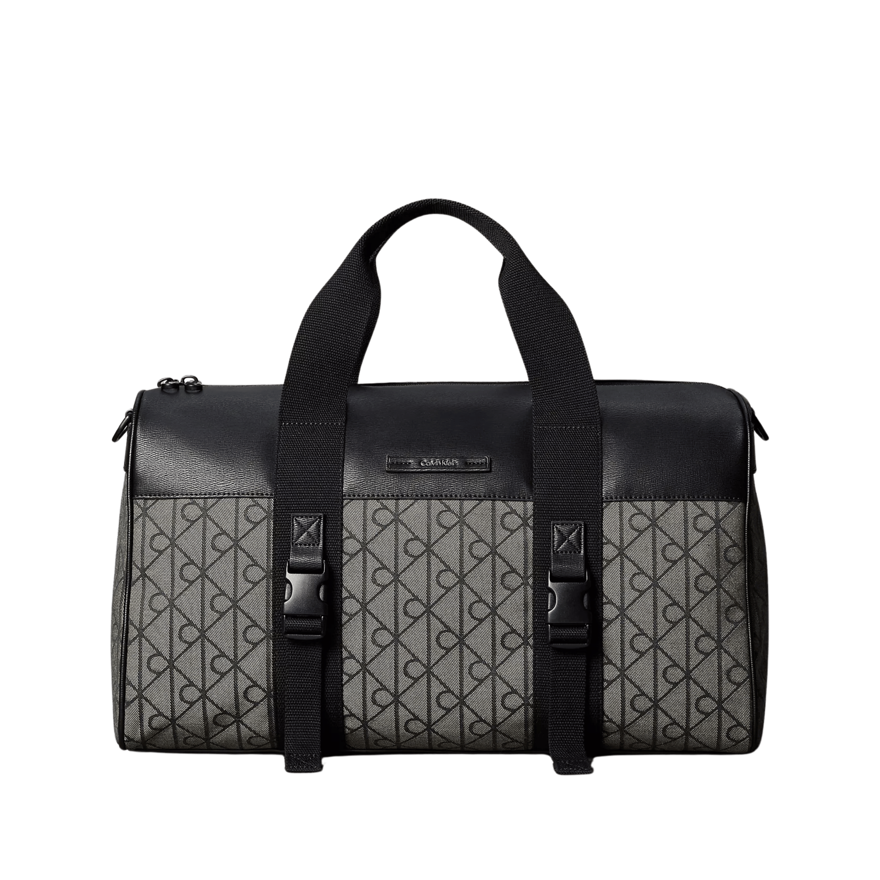 Calvin Klein Men Emblem Jacquard Duffle Bag - Lotus Beige Black Aop