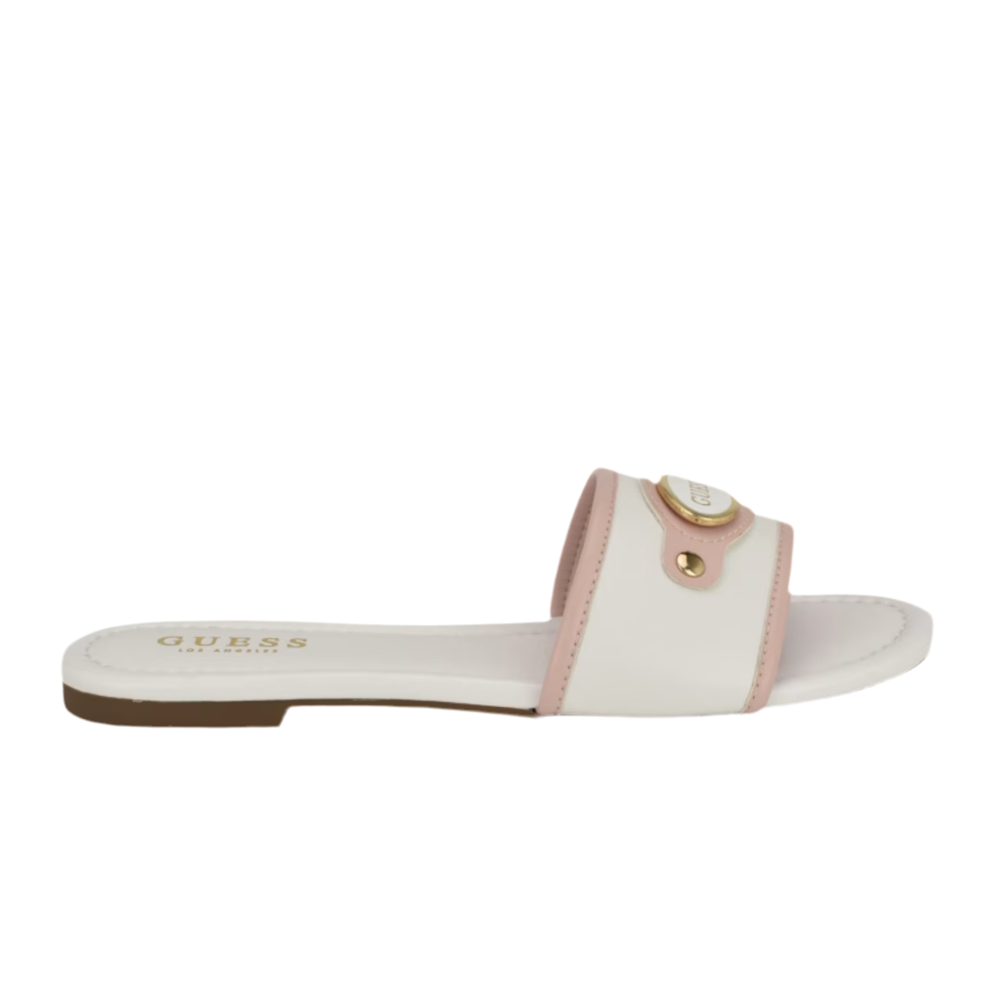 Guess Women Lyndon Logo Slides - White Pink