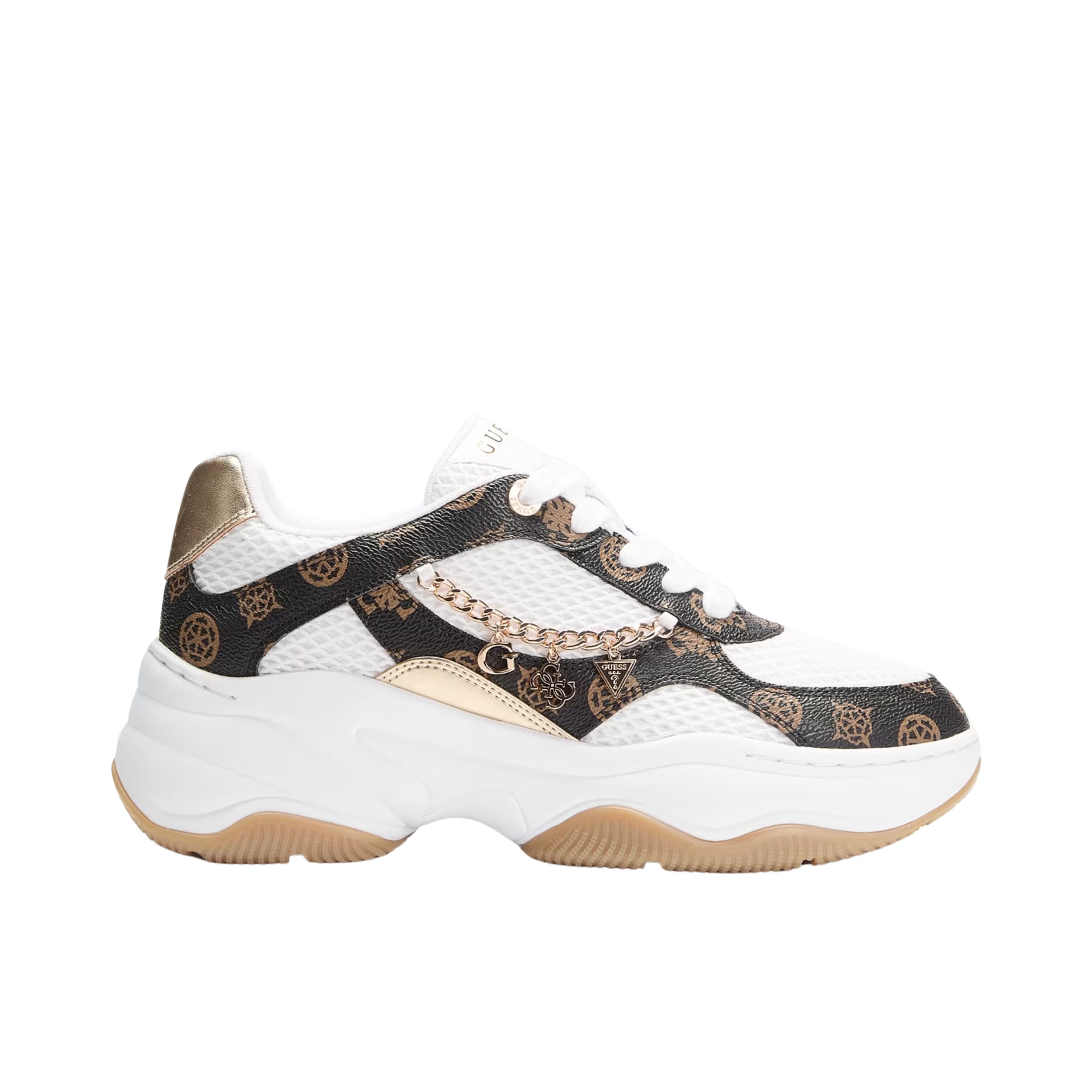 Guess Women Runner Logo Harpaa - Medium Brown White