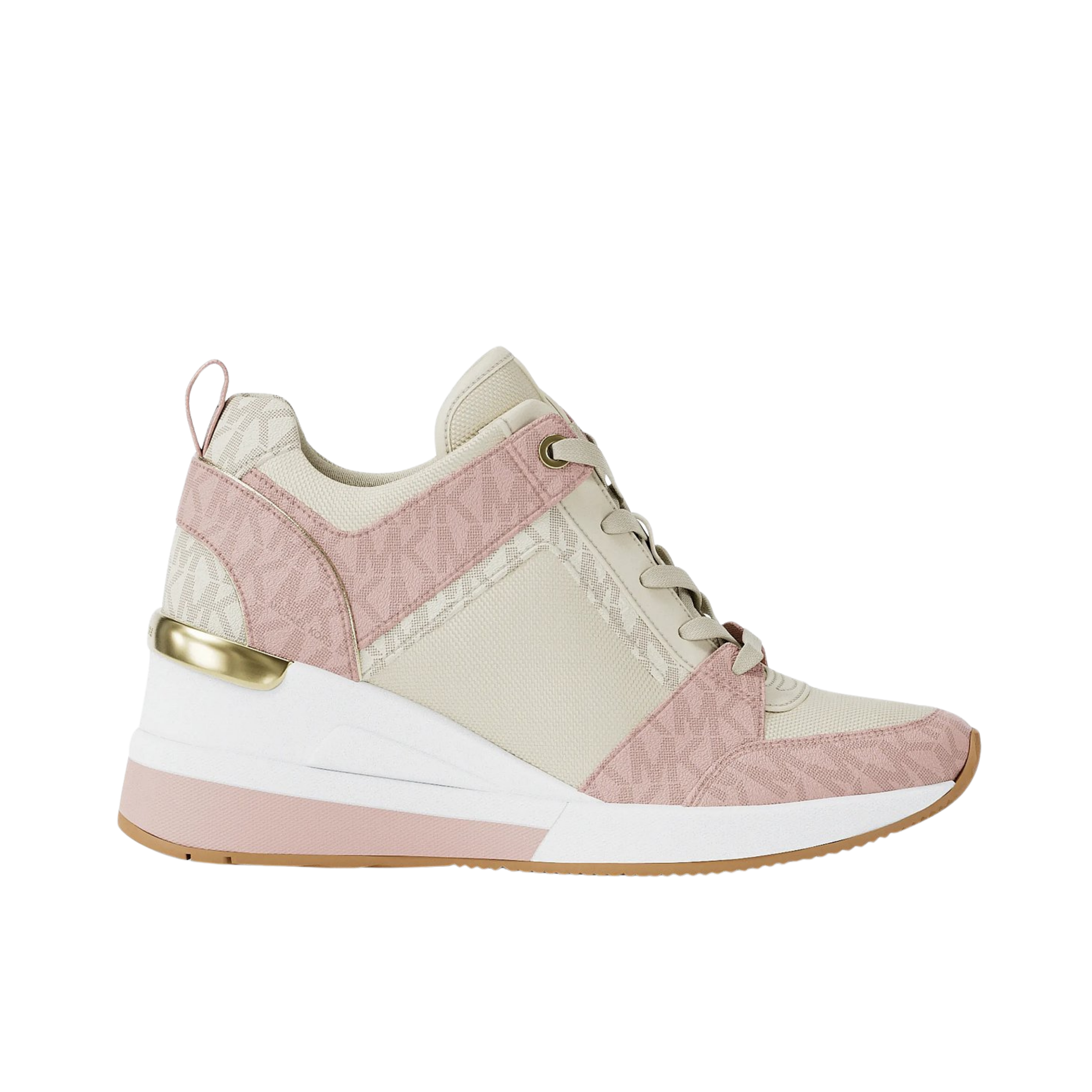 Michael Kors Women Georgie Signature Logo Wedge Trainer - Powder Blush MLT