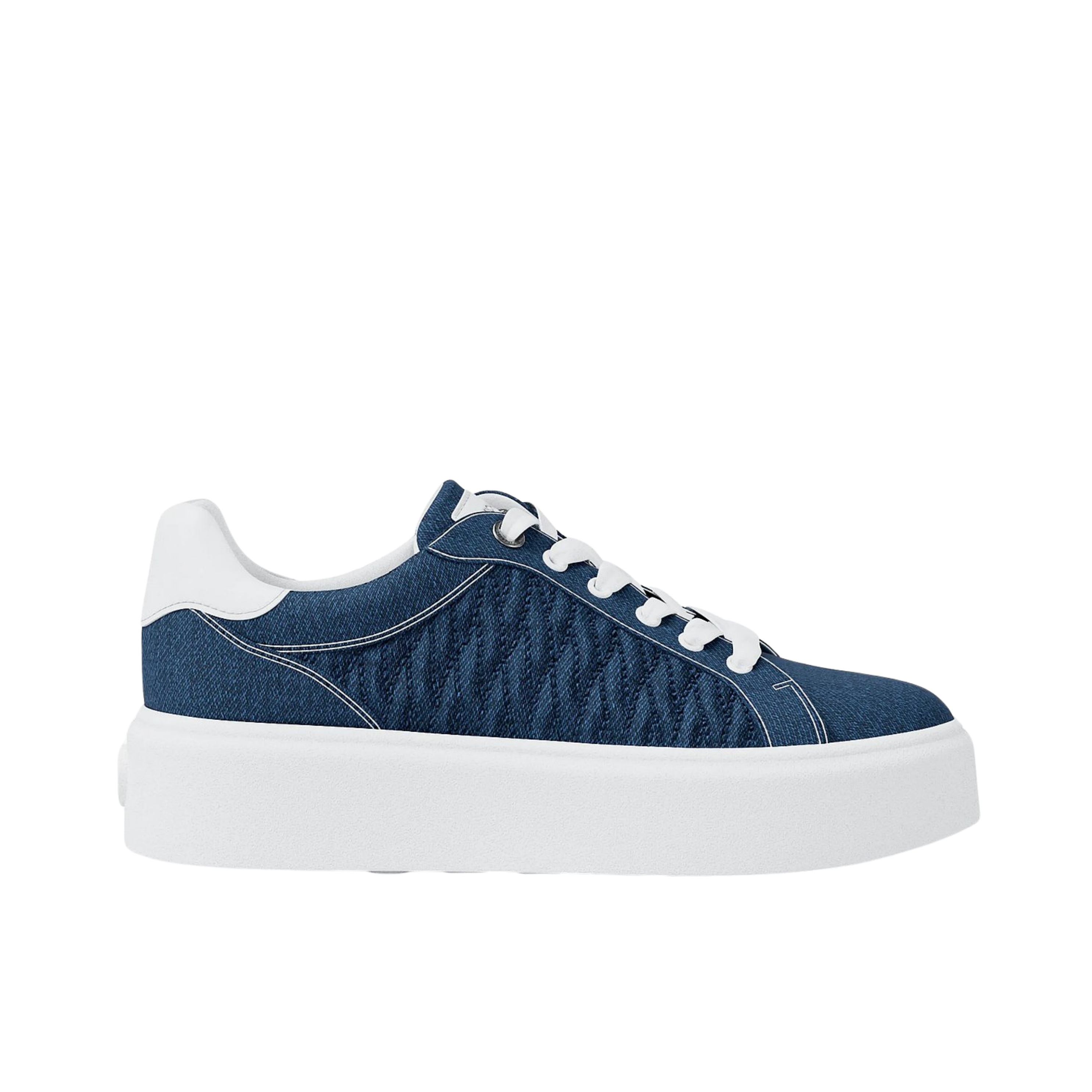 Michael Kors Women Romey Matelassé Denim Platform Sneaker - DK VT Bluwsh