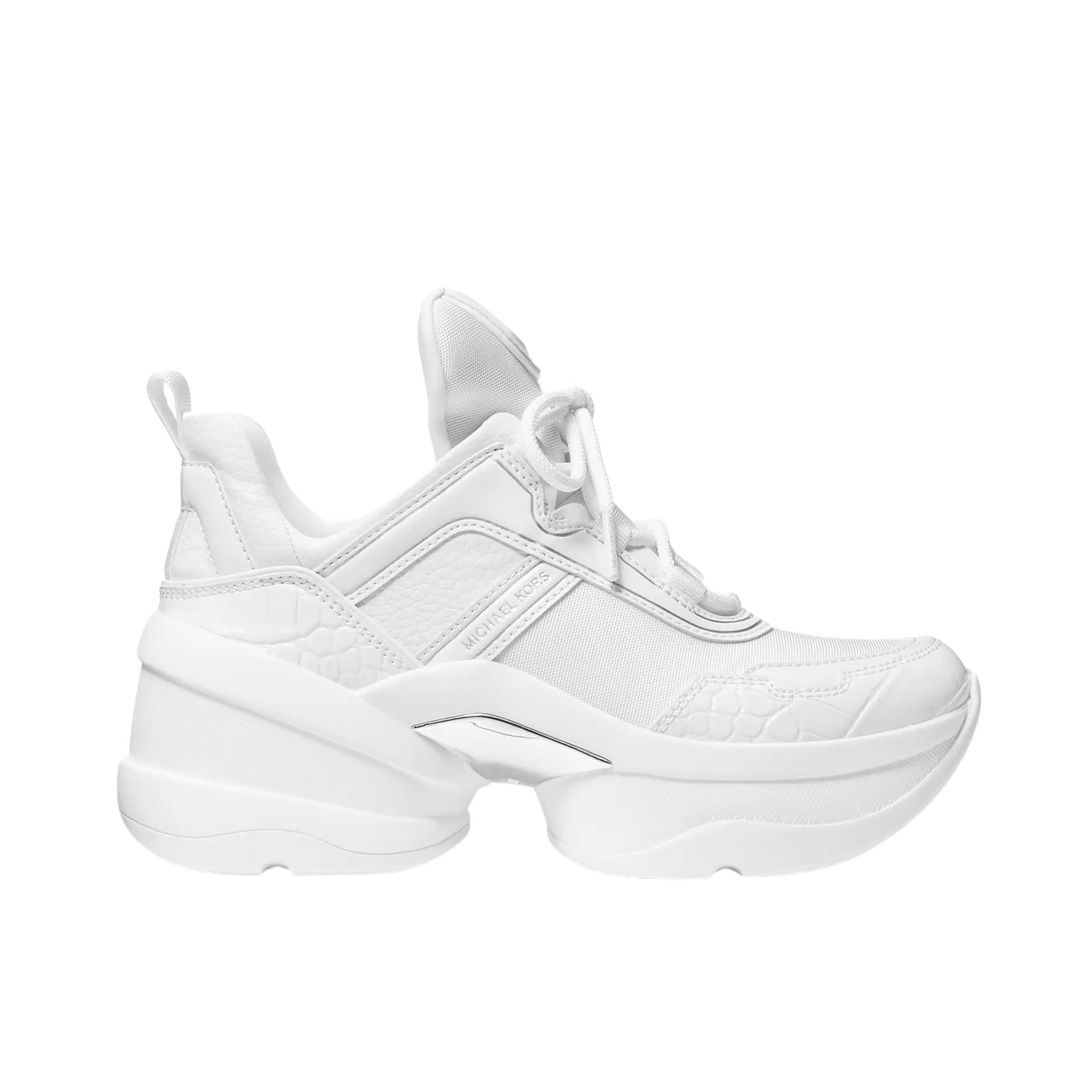Michael Kors Women Olympia Mixed Media Trainer - Optic White