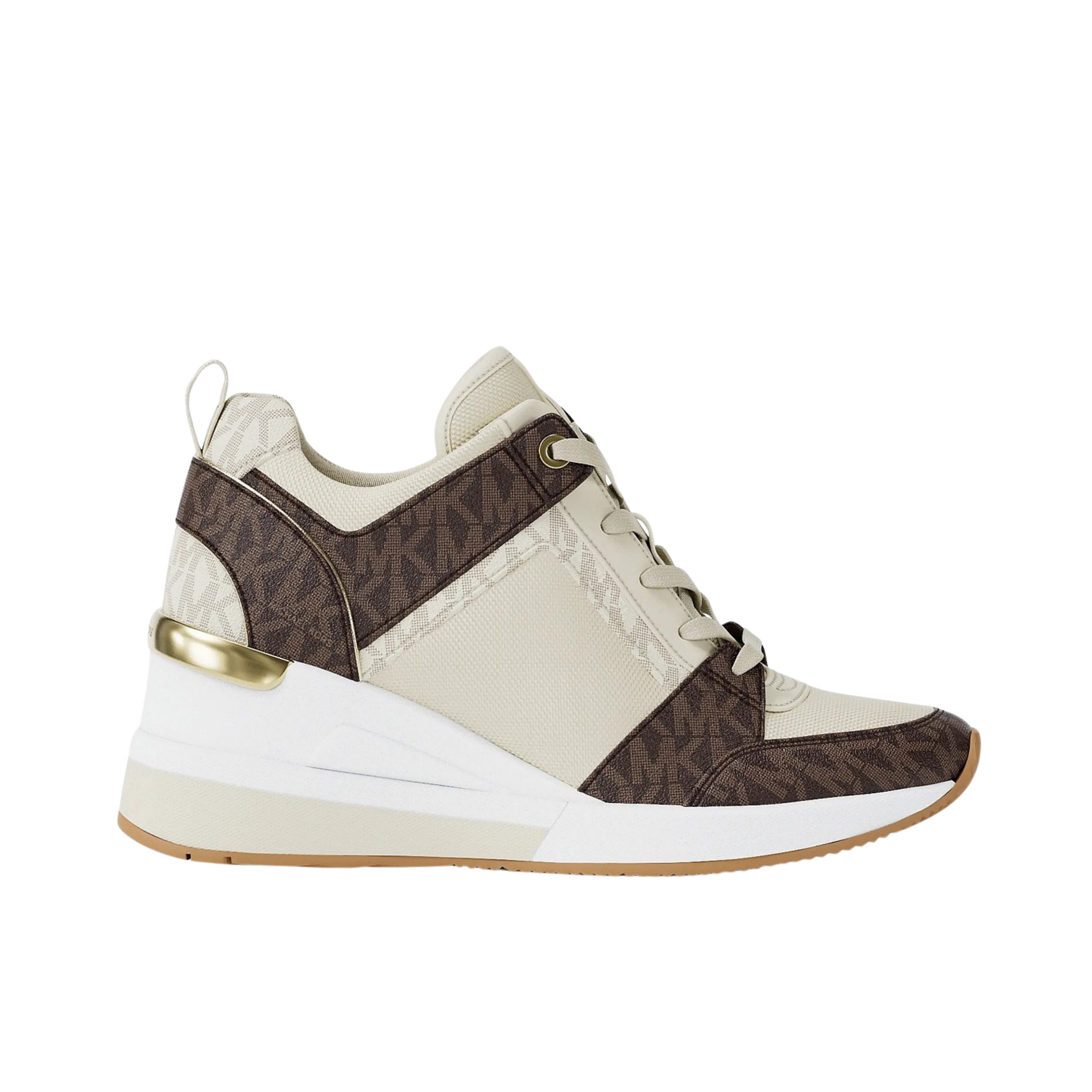 Michael Kors Women Georgie Signature Logo Wedge Trainer - Brown Multi