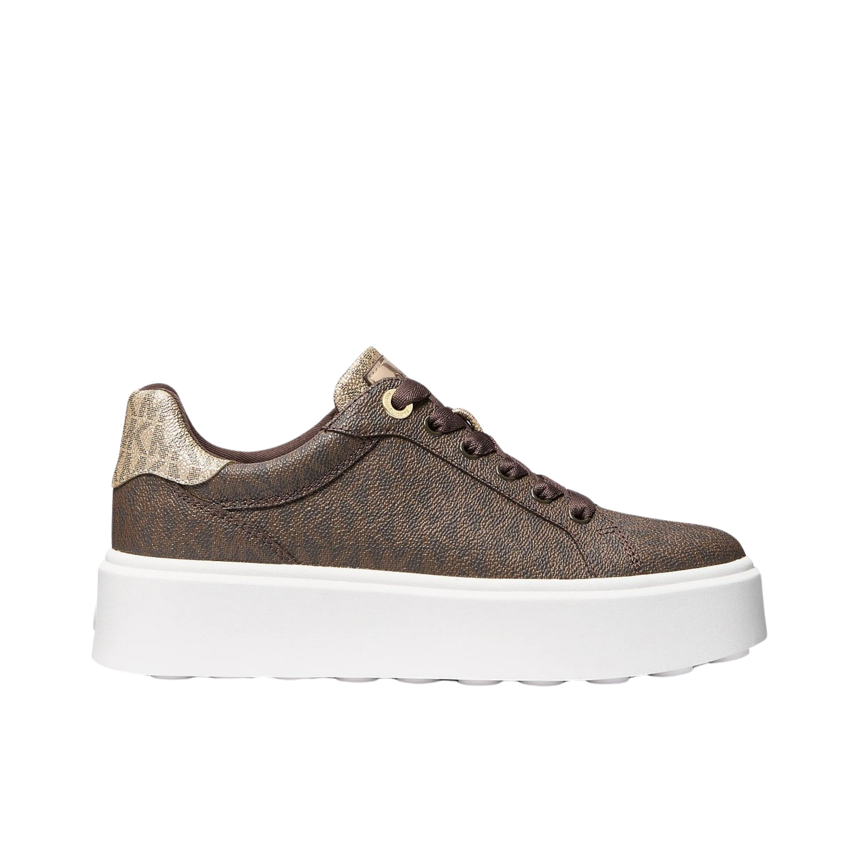 Michael Kors Women Romey Metallic Two Tone Signature Logo Platform Sneaker - Brown