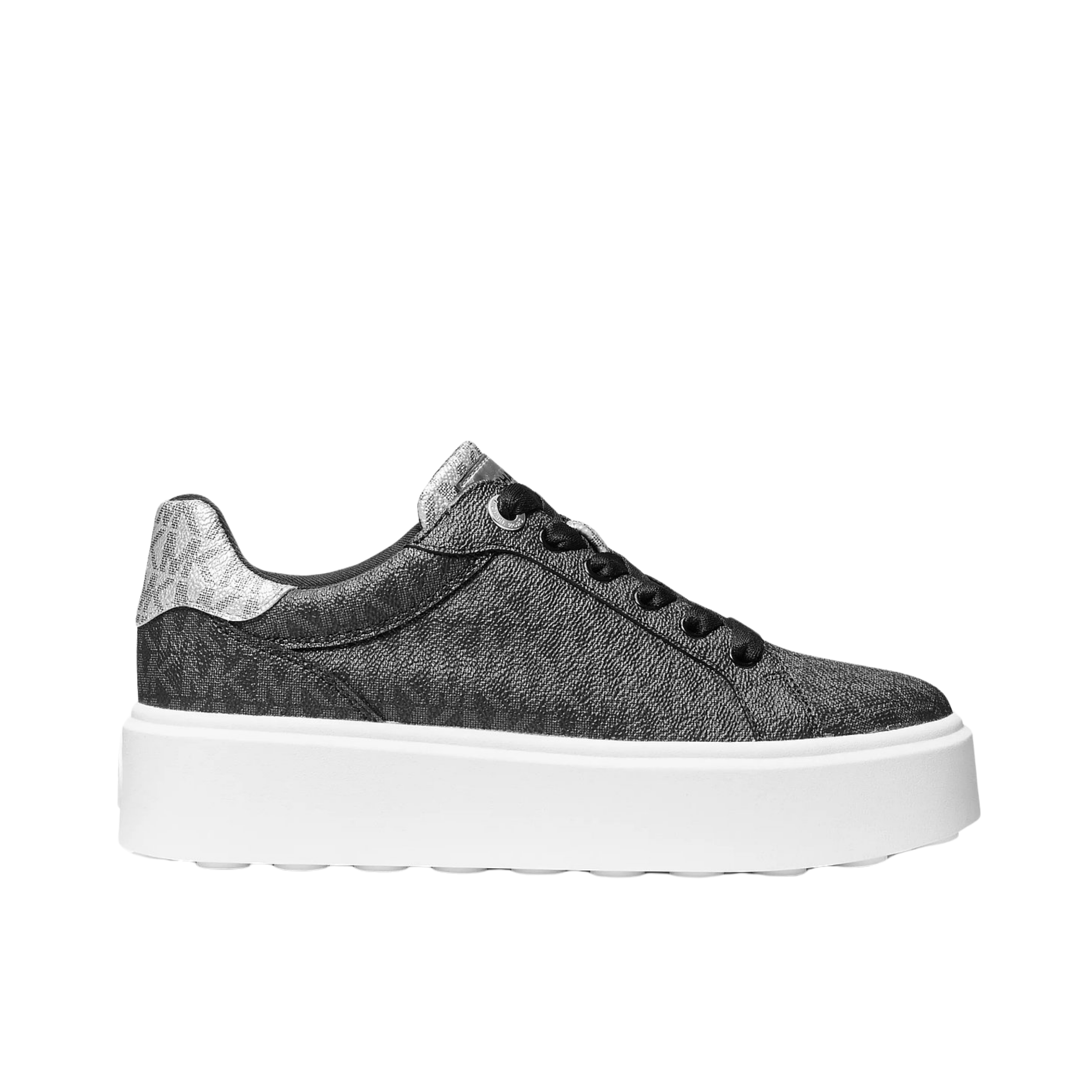 Michael Kors Women Romey Metallic Two Tone Signature Logo Platform Sneaker - Black