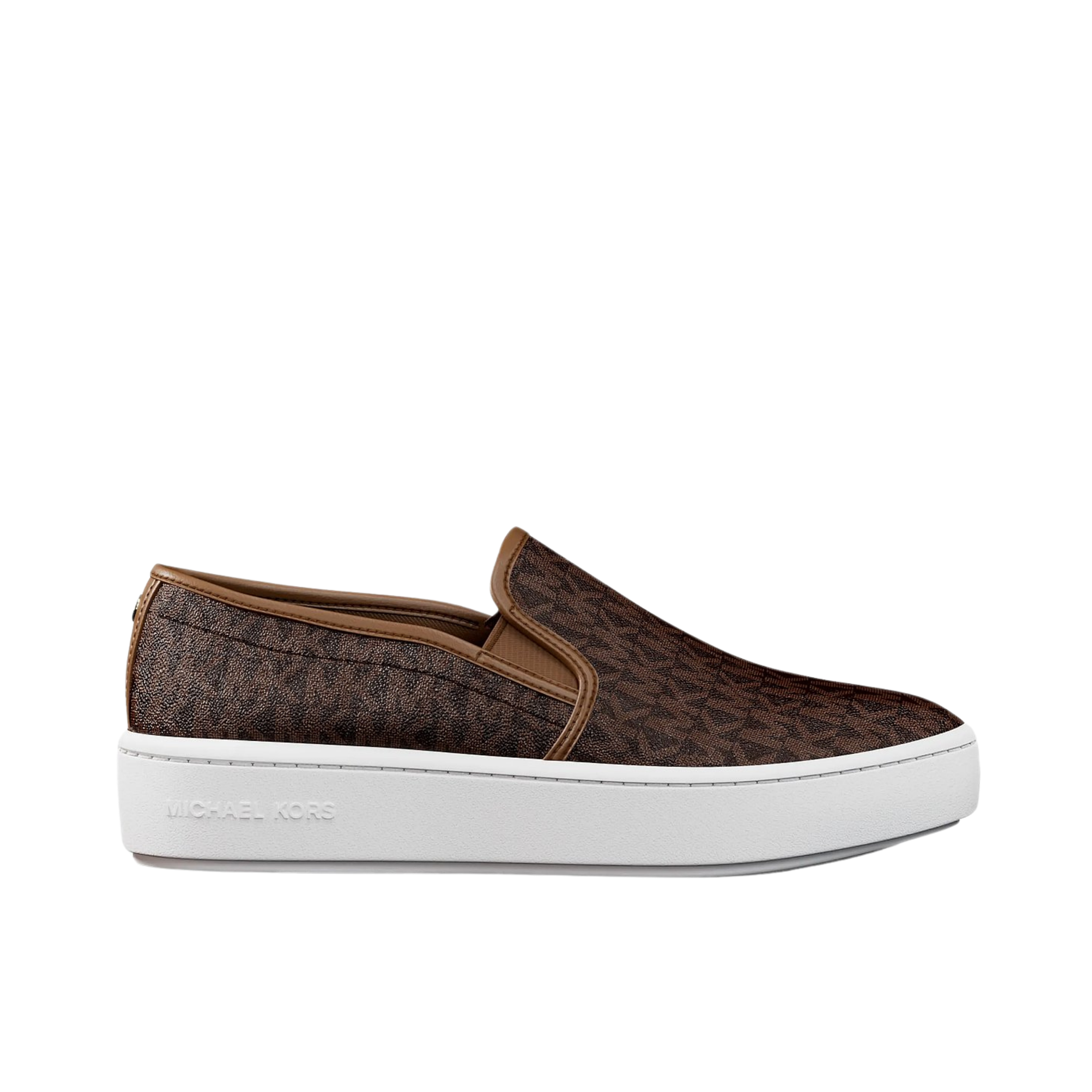 Michael Kors Women Teddi Signature Logo Slip On Sneaker - Brown Luggage