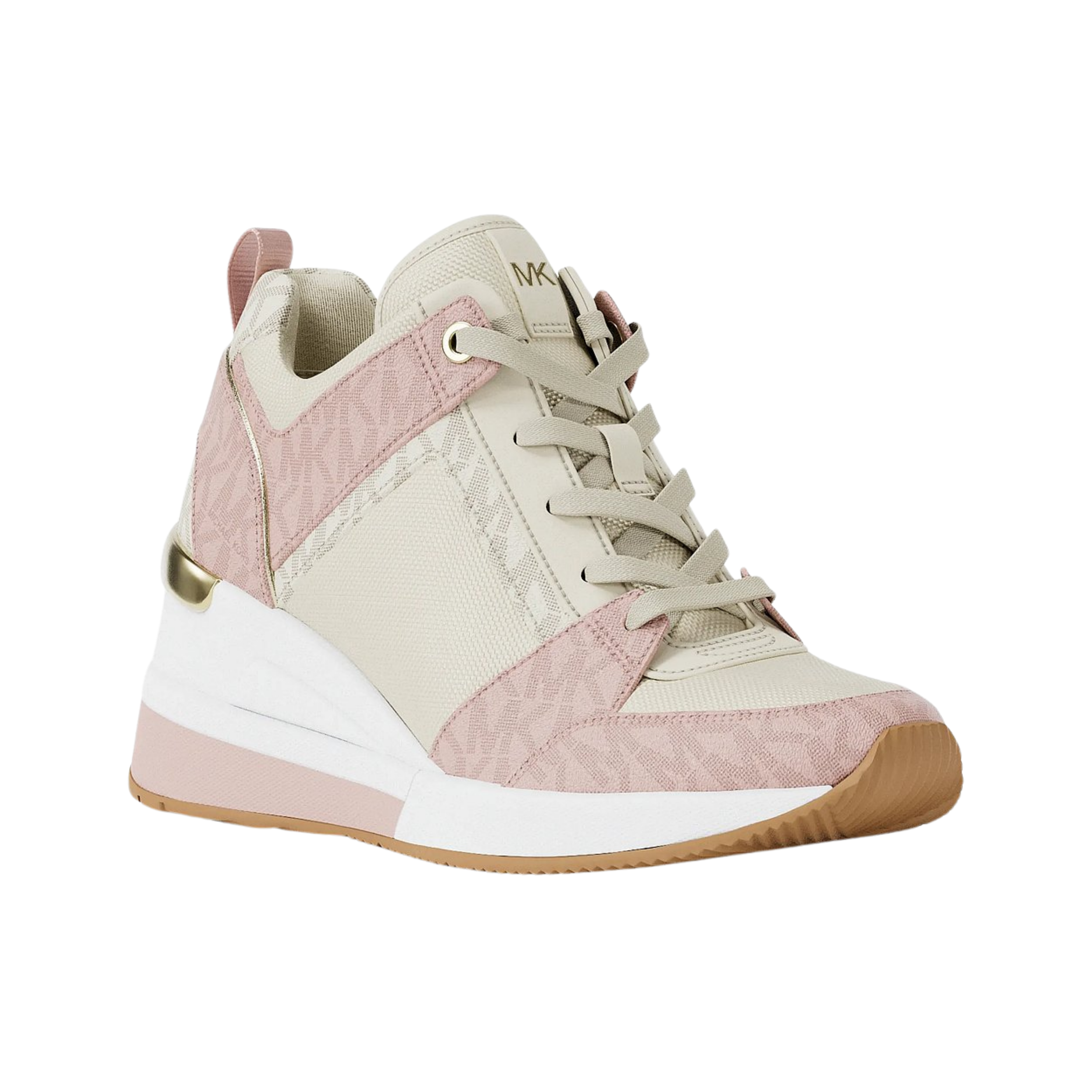 Michael Kors Women Georgie Signature Logo Wedge Trainer - Powder Blush MLT