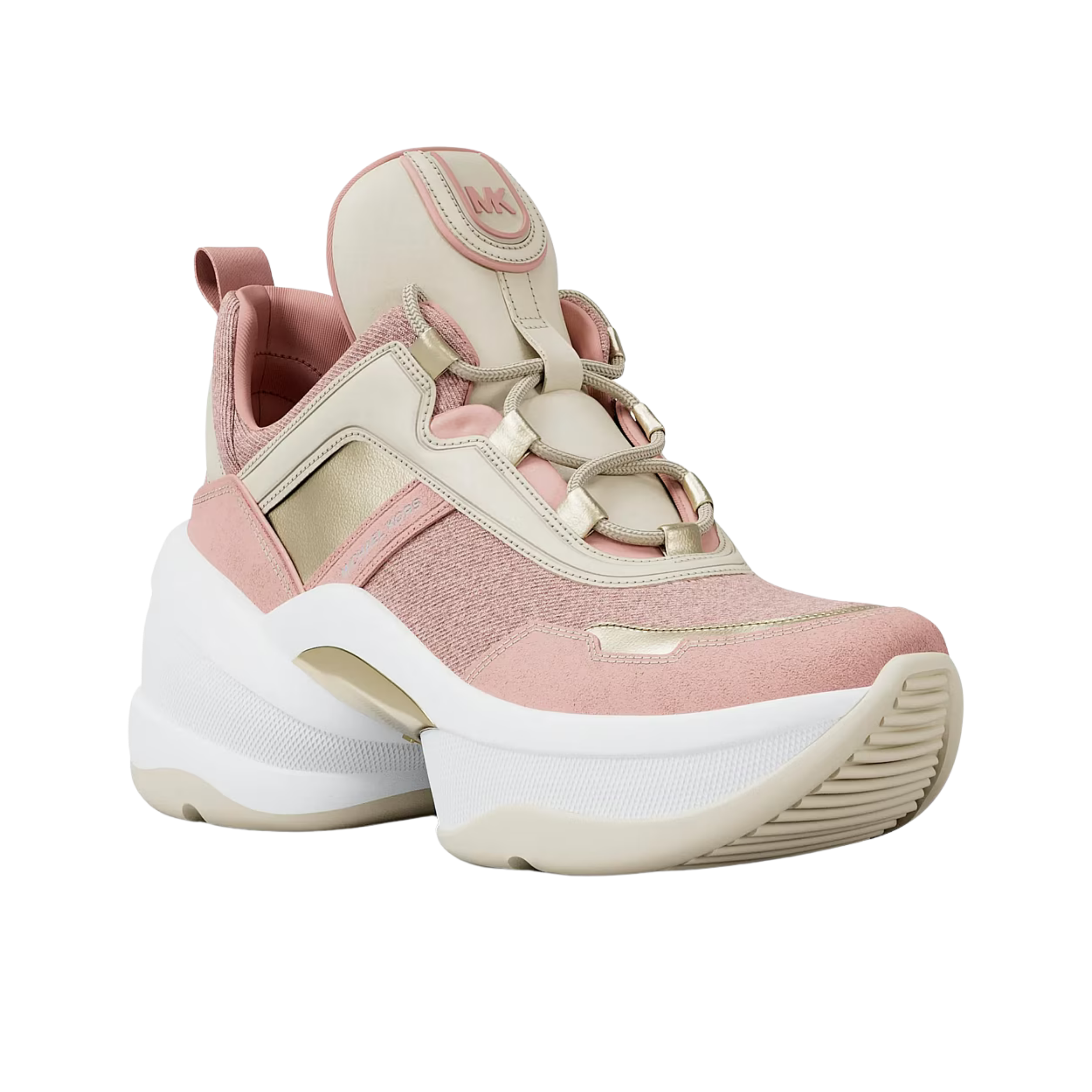 Michael Kors Women Olympia Mixed Media Trainer - Powder Blush