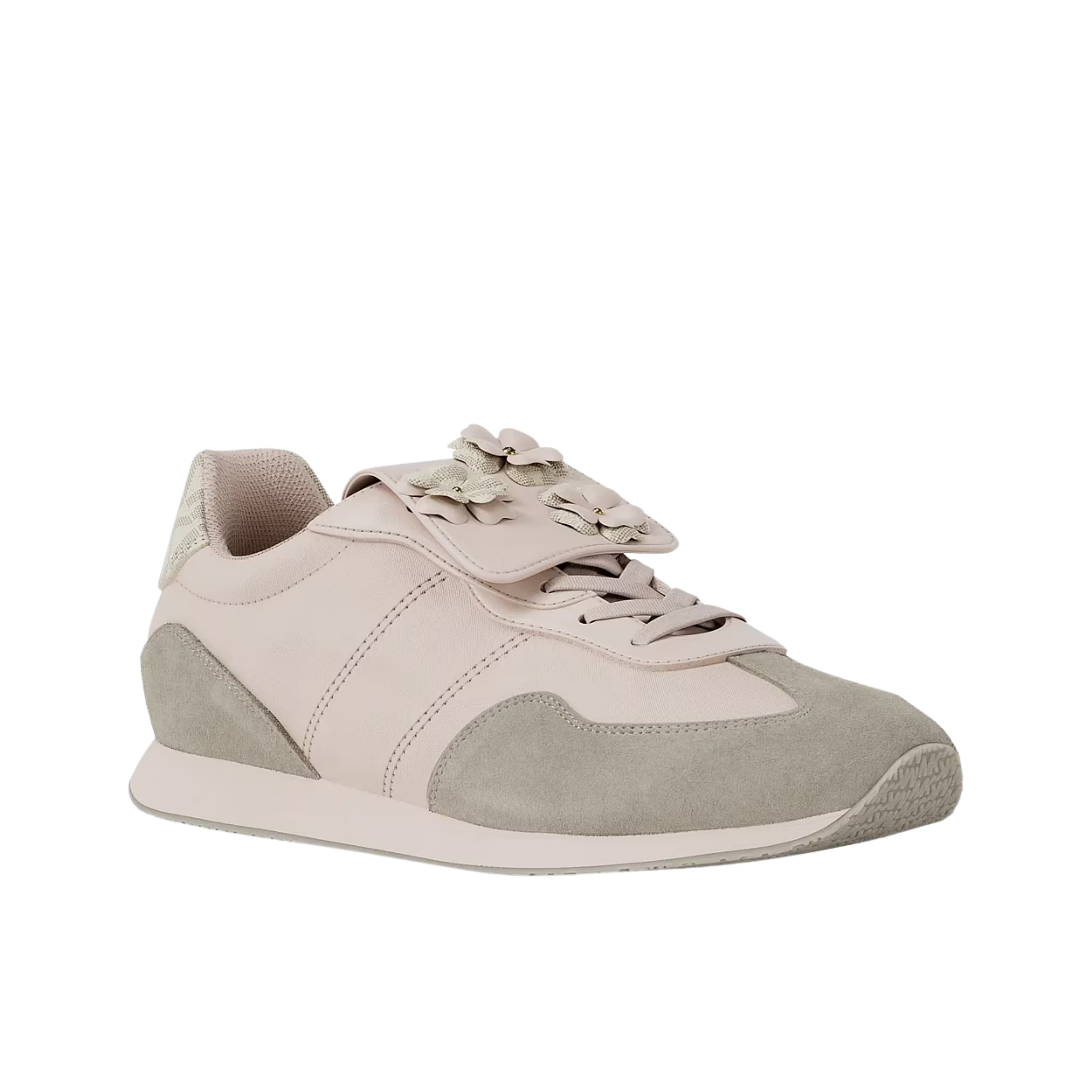 Michael Kors Women Essex Embellished Mixed Media Trainer - LT Cream