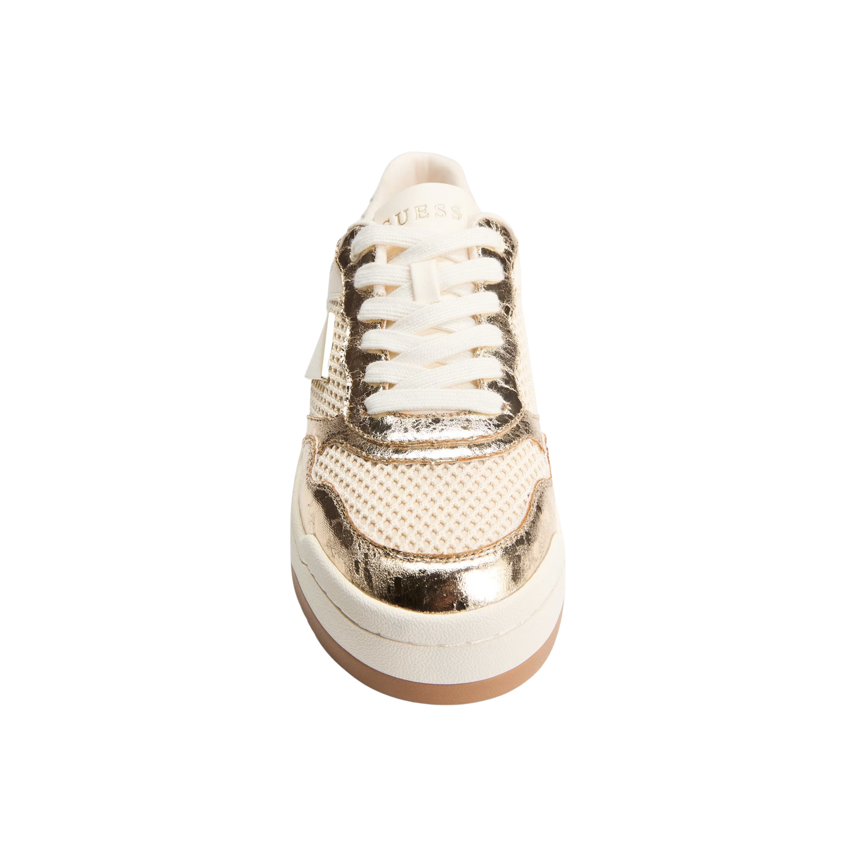 Guess Women Miram Low Top Metallic Sneakers - Gold