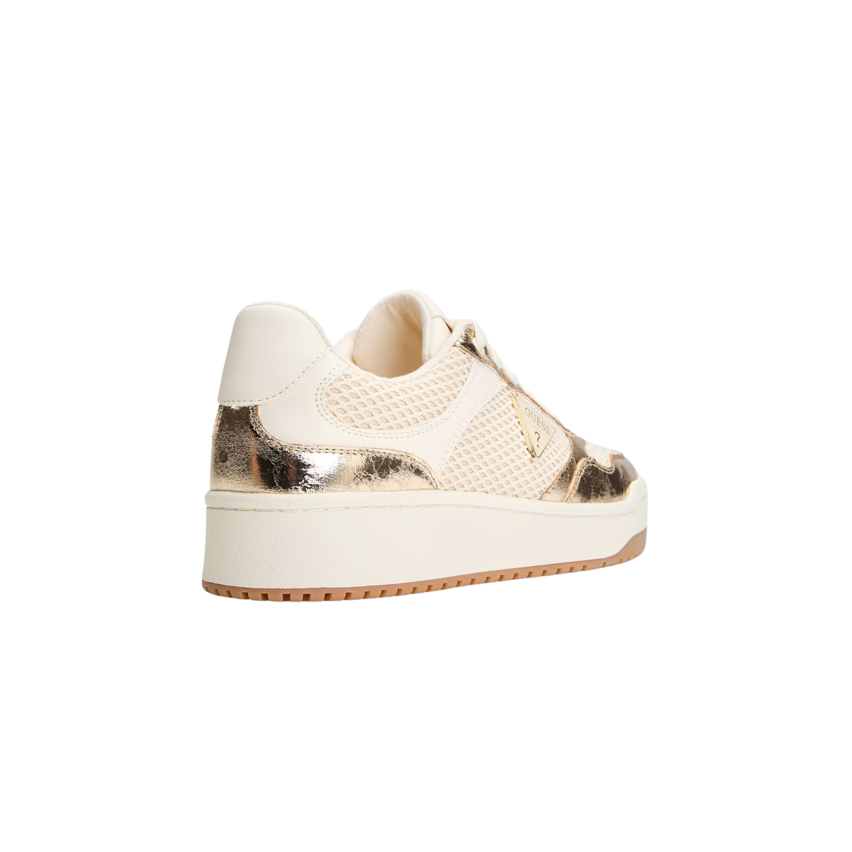 Guess Women Miram Low Top Metallic Sneakers - Gold