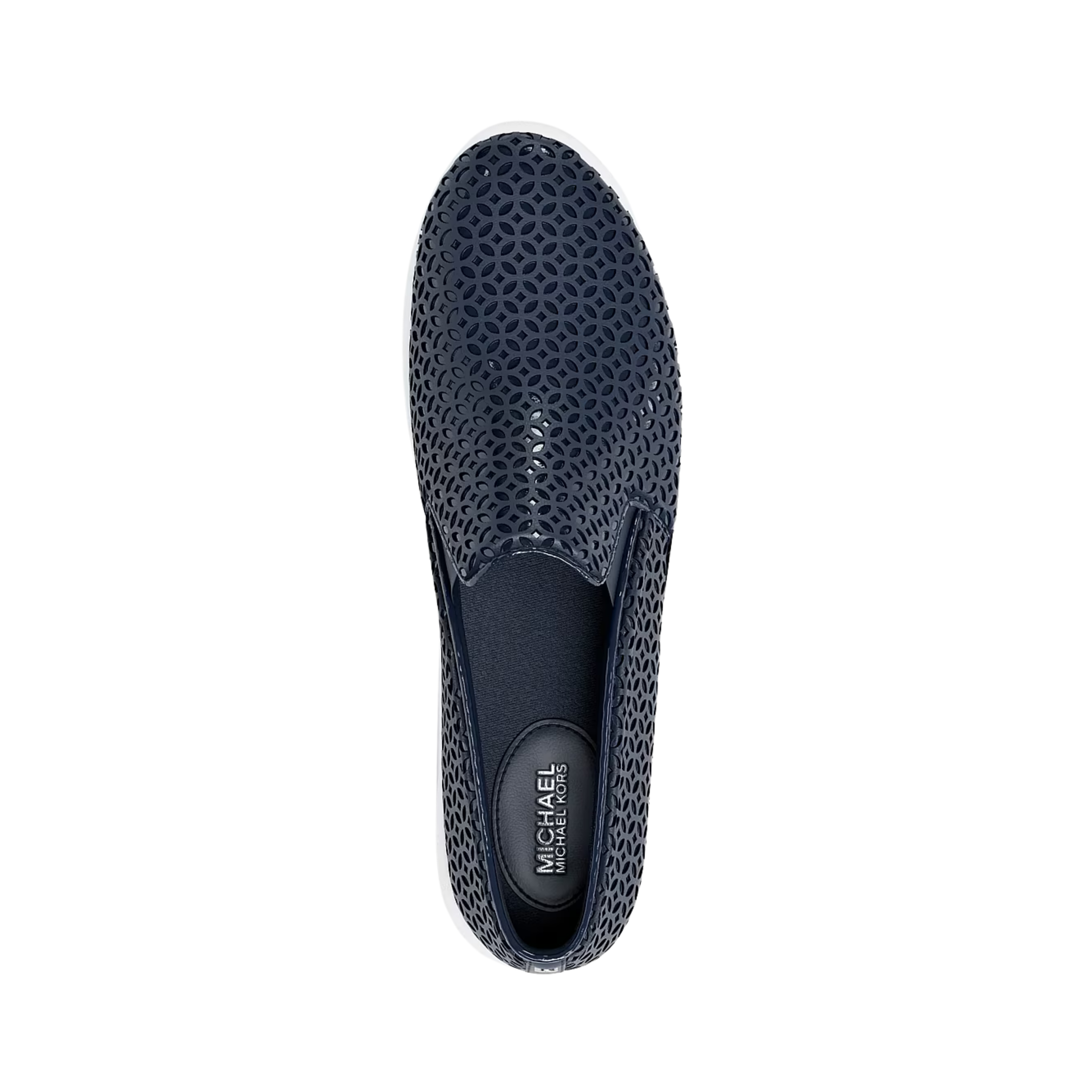 Michael Kors Women Keaton Perforated Slip On Sneaker - Navy