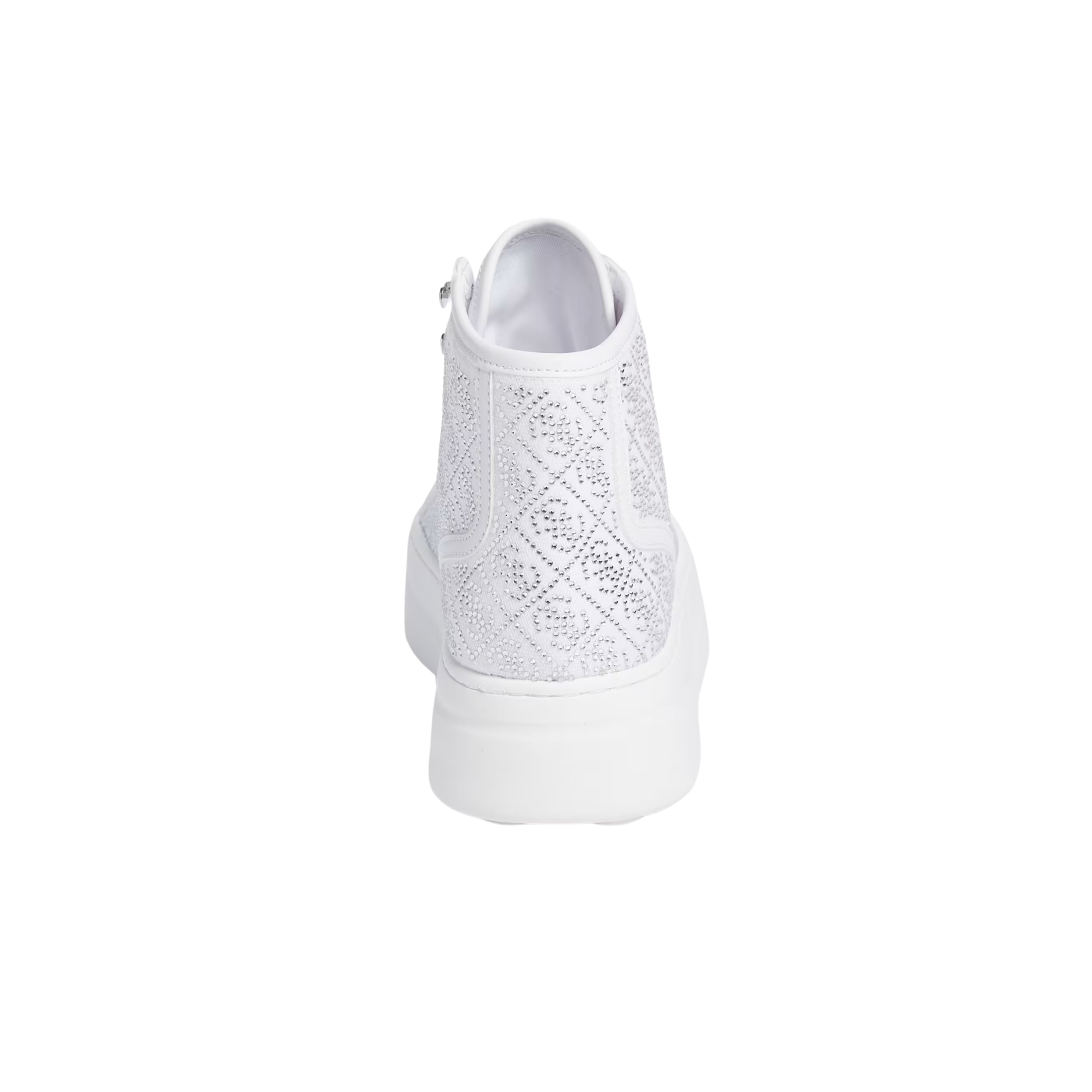 Guess Women Rhinestone Quattro G High Top Sneakers - White floral