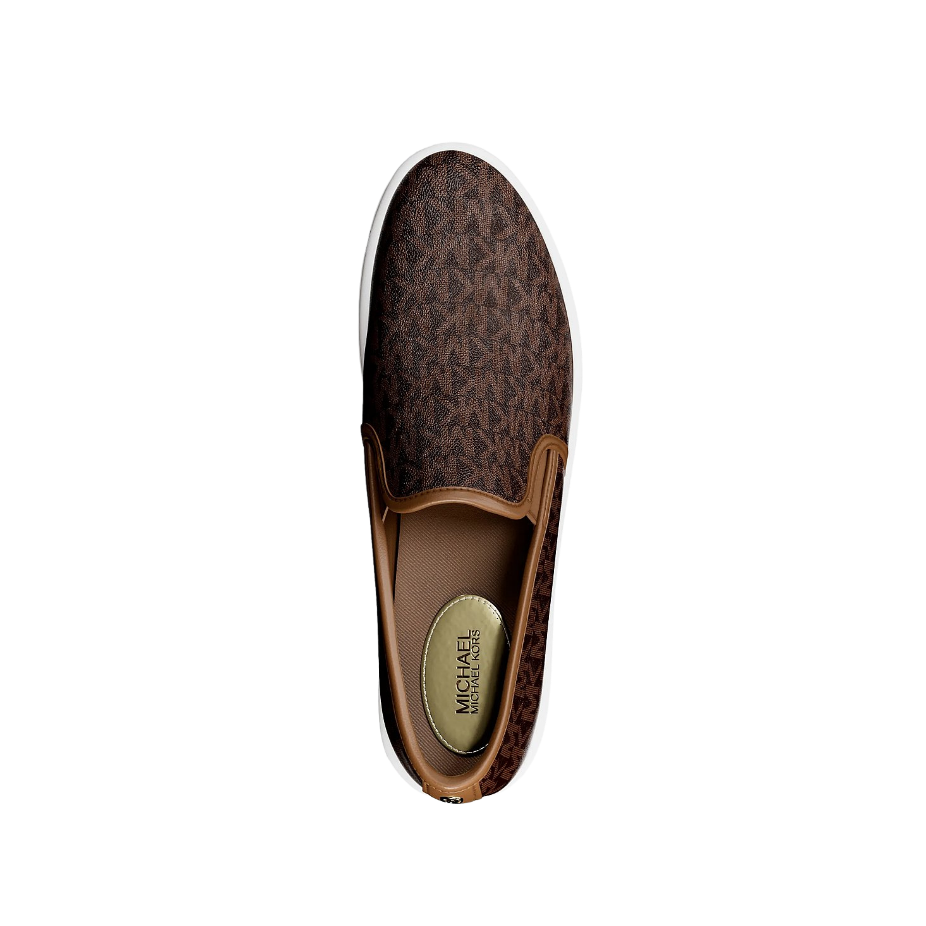 Michael Kors Women Teddi Signature Logo Slip On Sneaker - Brown Luggage