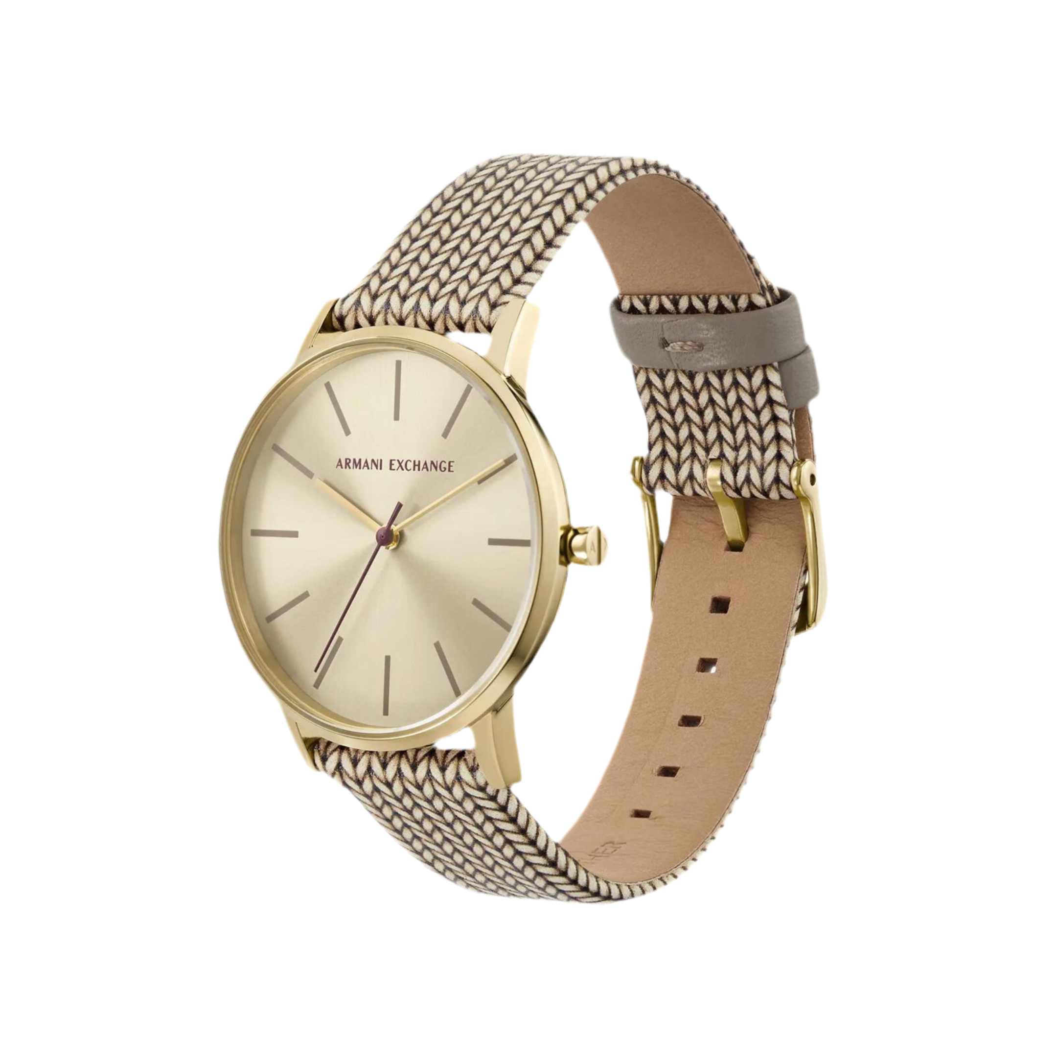 Armani Exchange Women Leather Strap Watch - Pattern