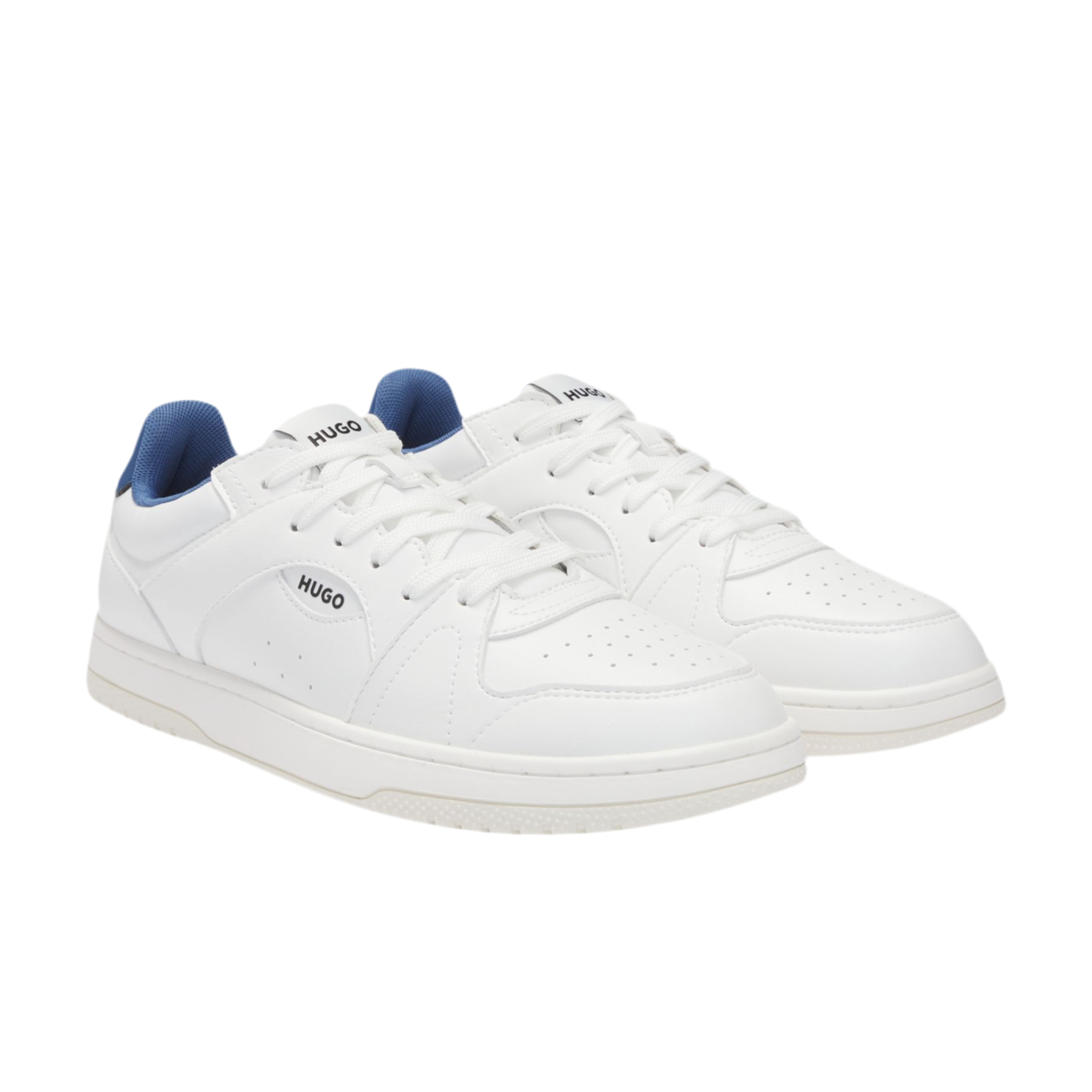 Hugo Boss Men Faux Leather Lace Up Trainers - White