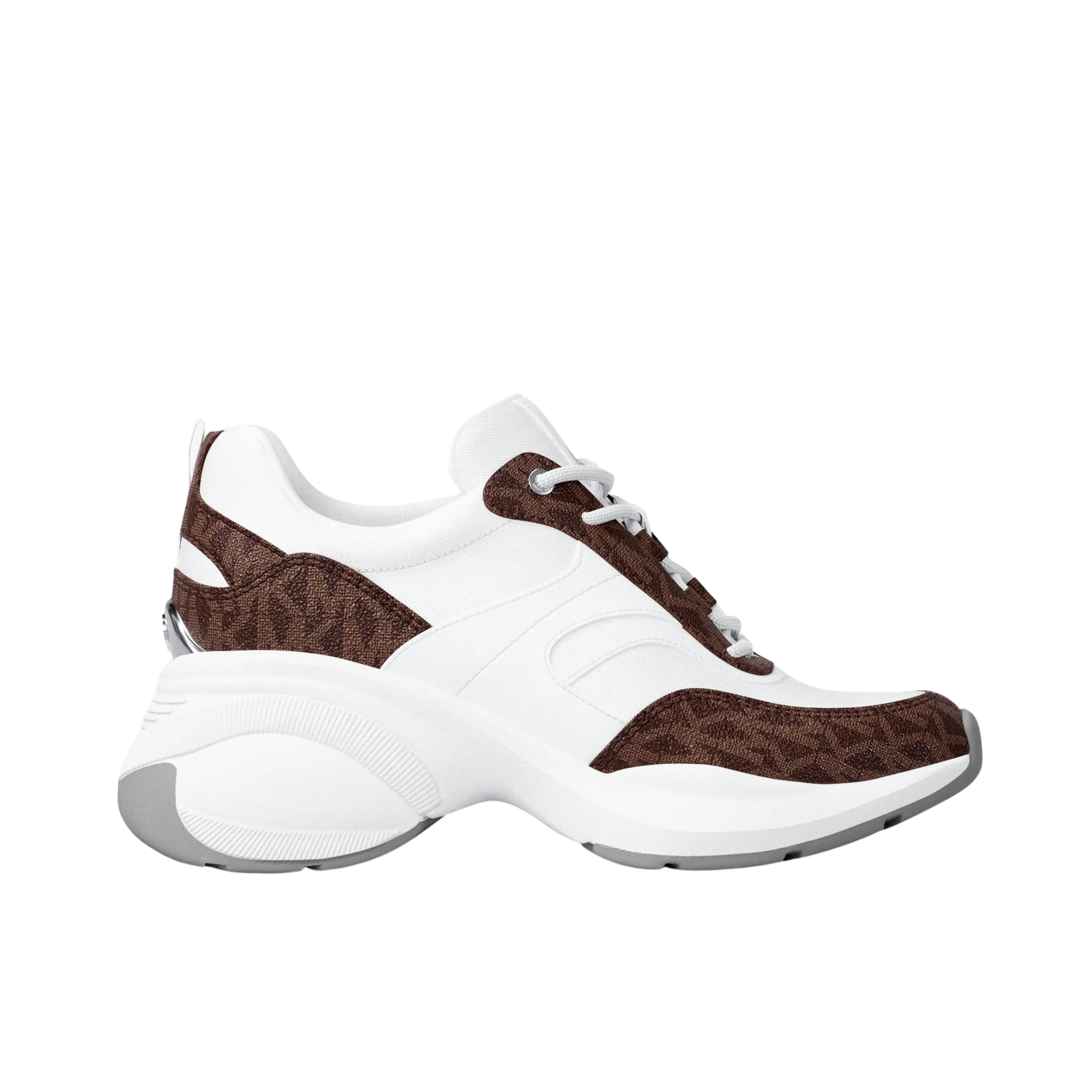Michael Kors Women Kaia Signature Logo Trainer - White Brown
