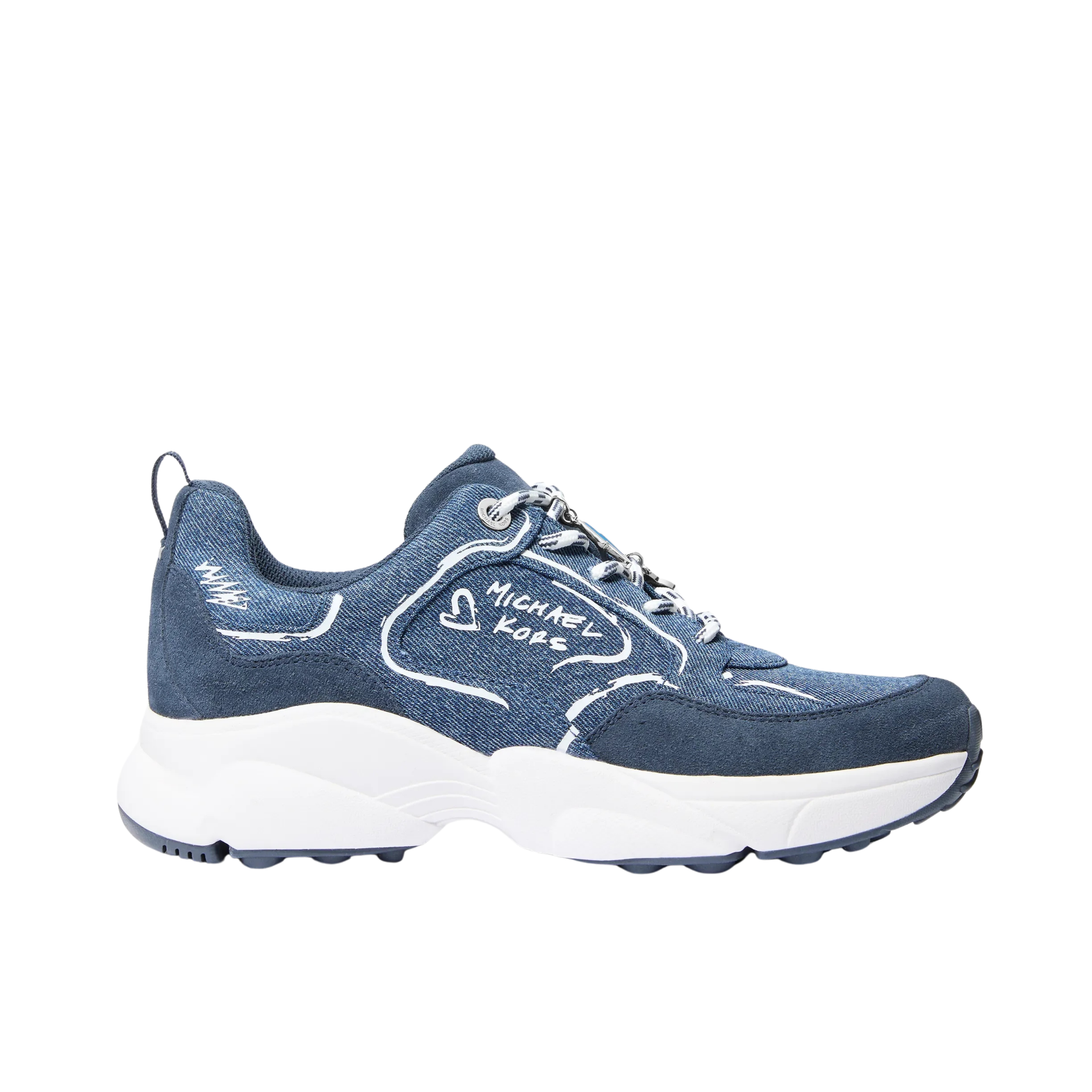 Michael Kors Women Jett Embellished Denim Trainer - Dk Vt Bluwsh