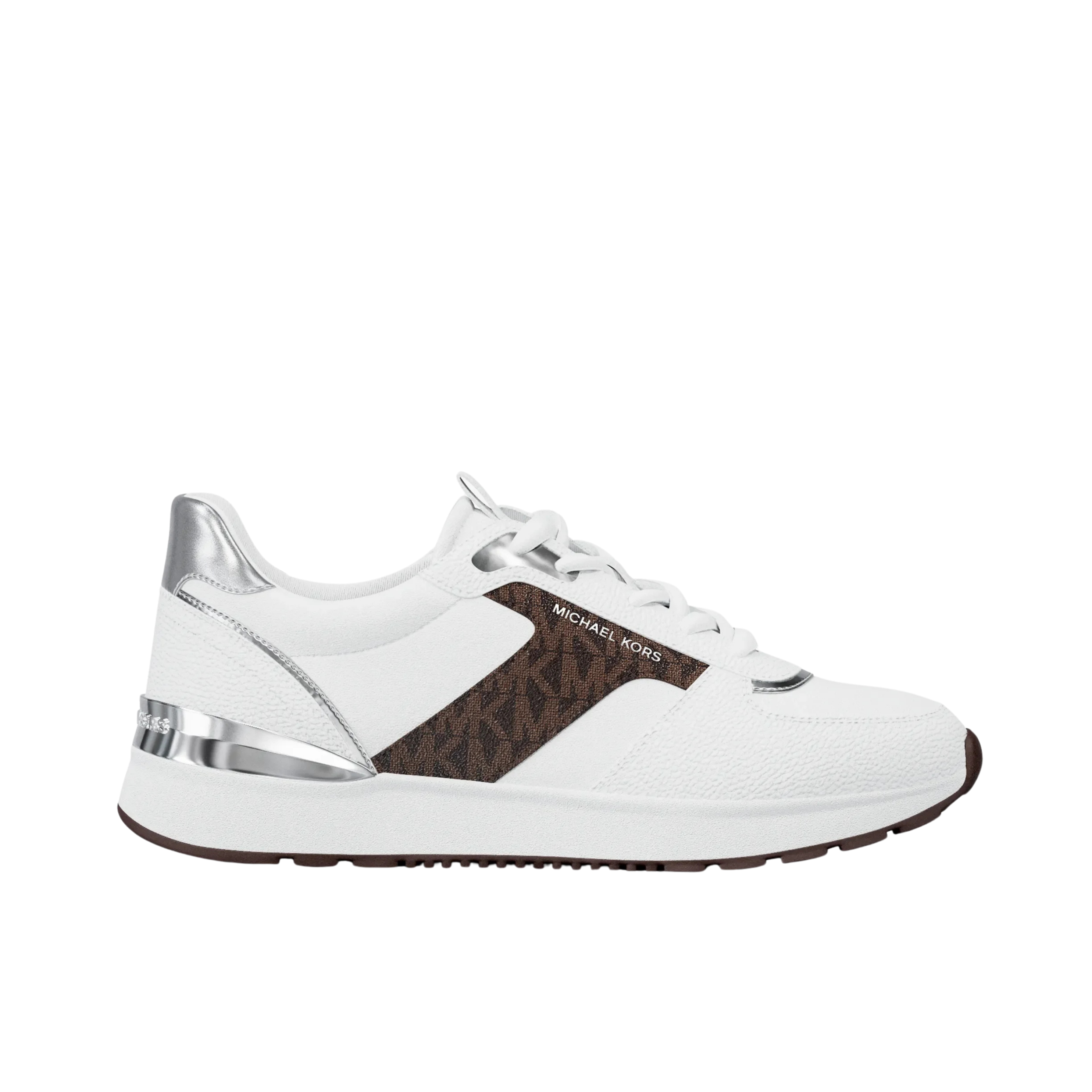 Michael Kors Women Remy Mixed Media Trainer - White Brown