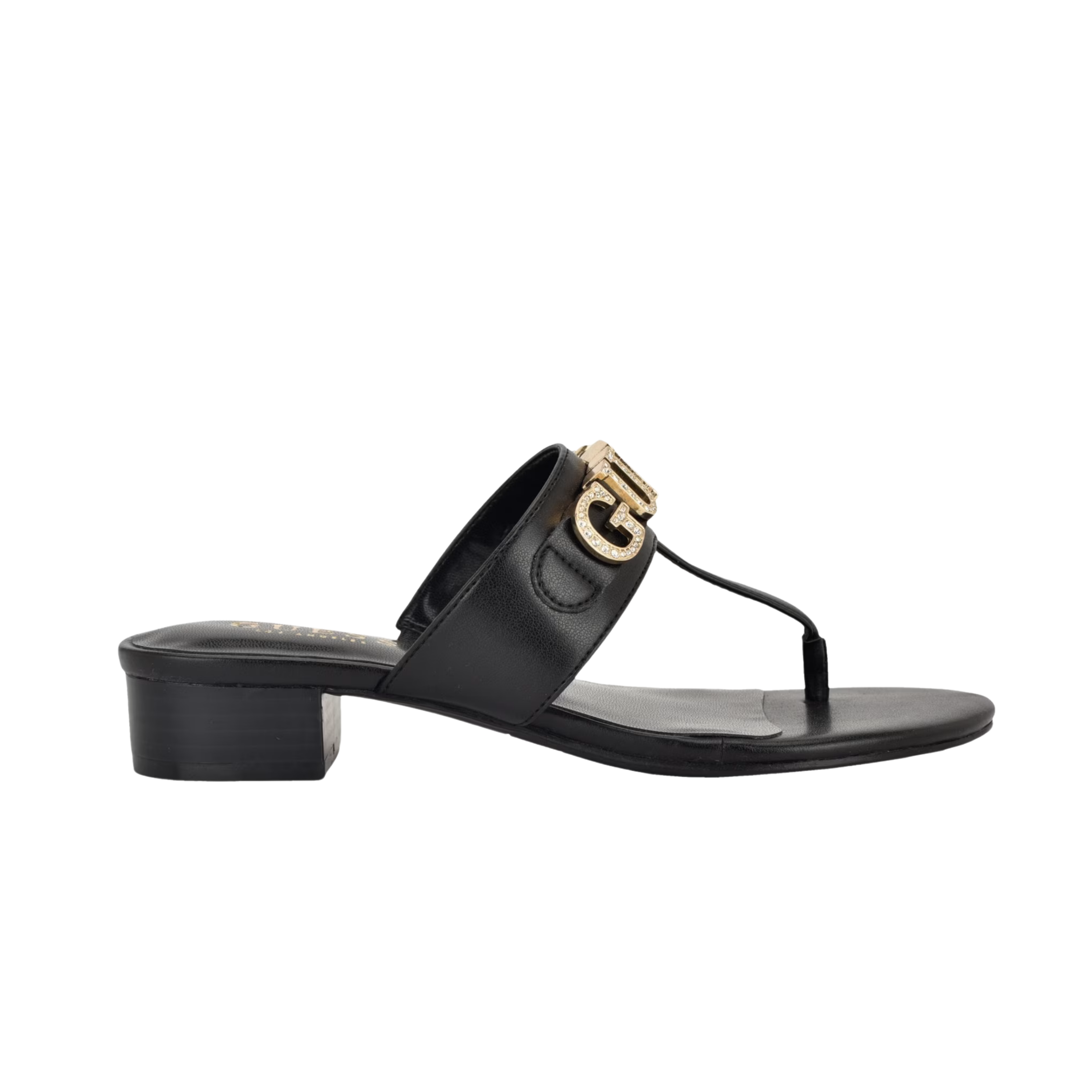 Guess Women Lites T-Strap Block Heel Sandals - Black