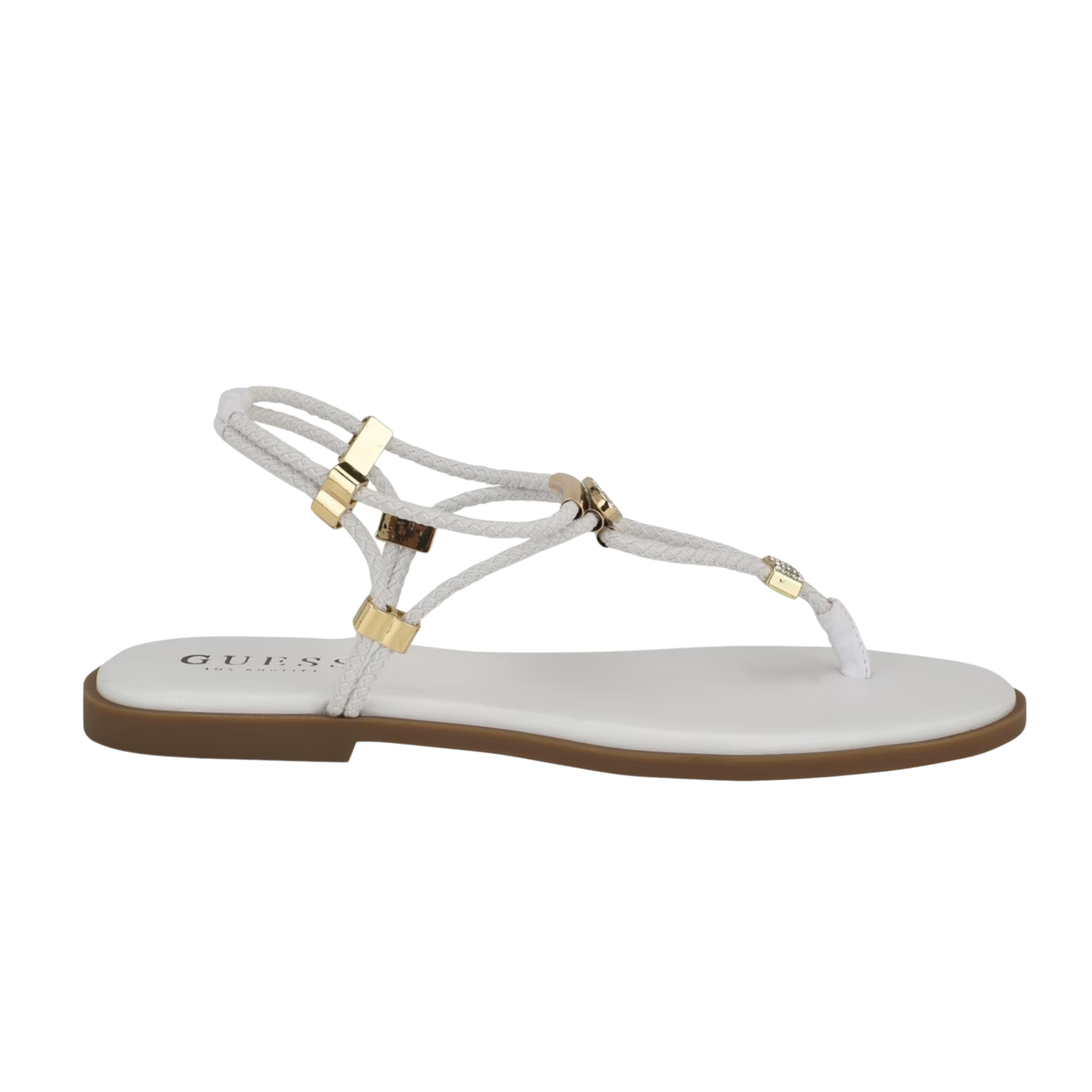 Guess Women Casens Stretch Cord Backstrap Sandals - White