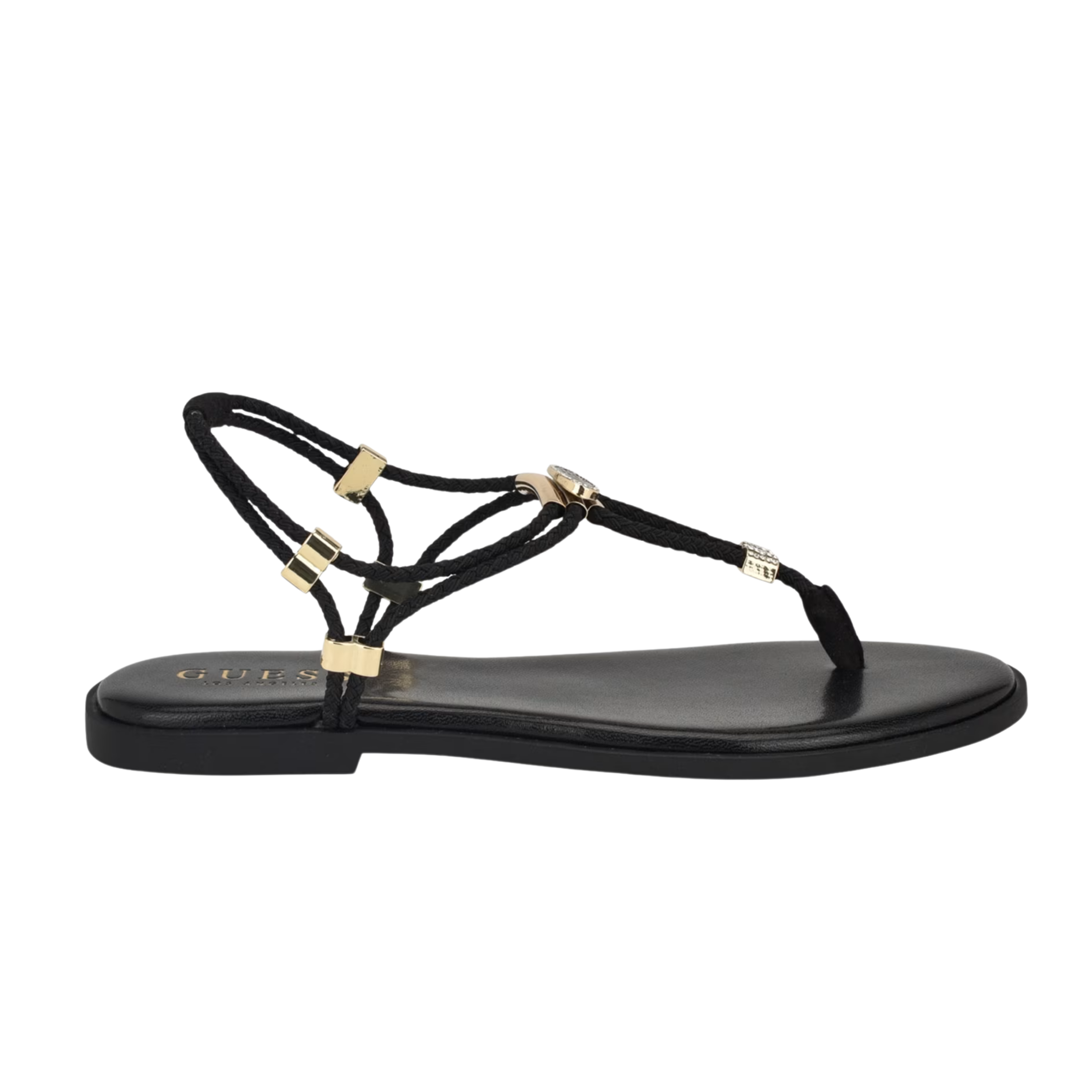 Guess Women Casens Stretch Cord Backstrap Sandals - Black