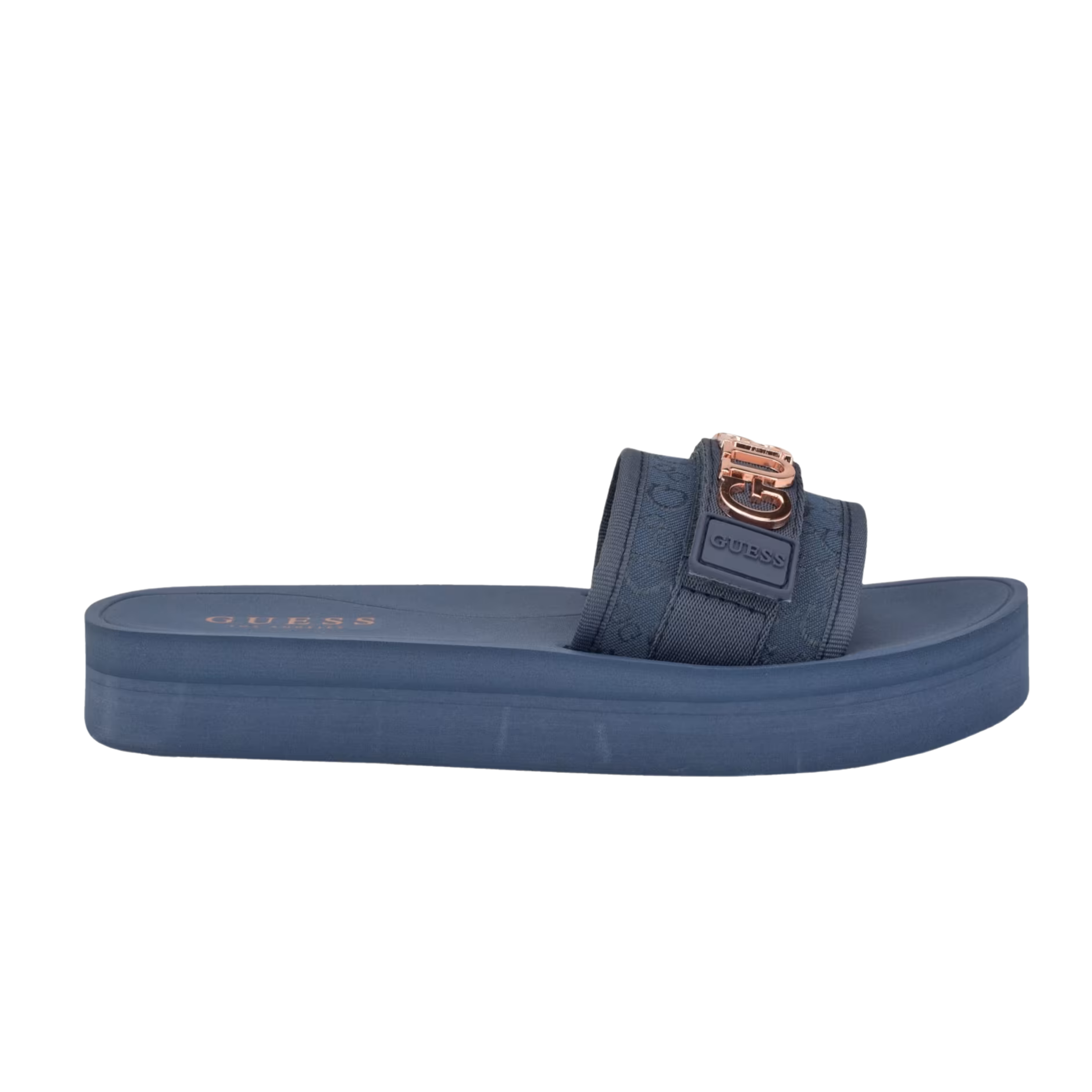 Guess Women Peers Logo Slide Sandals - Blue