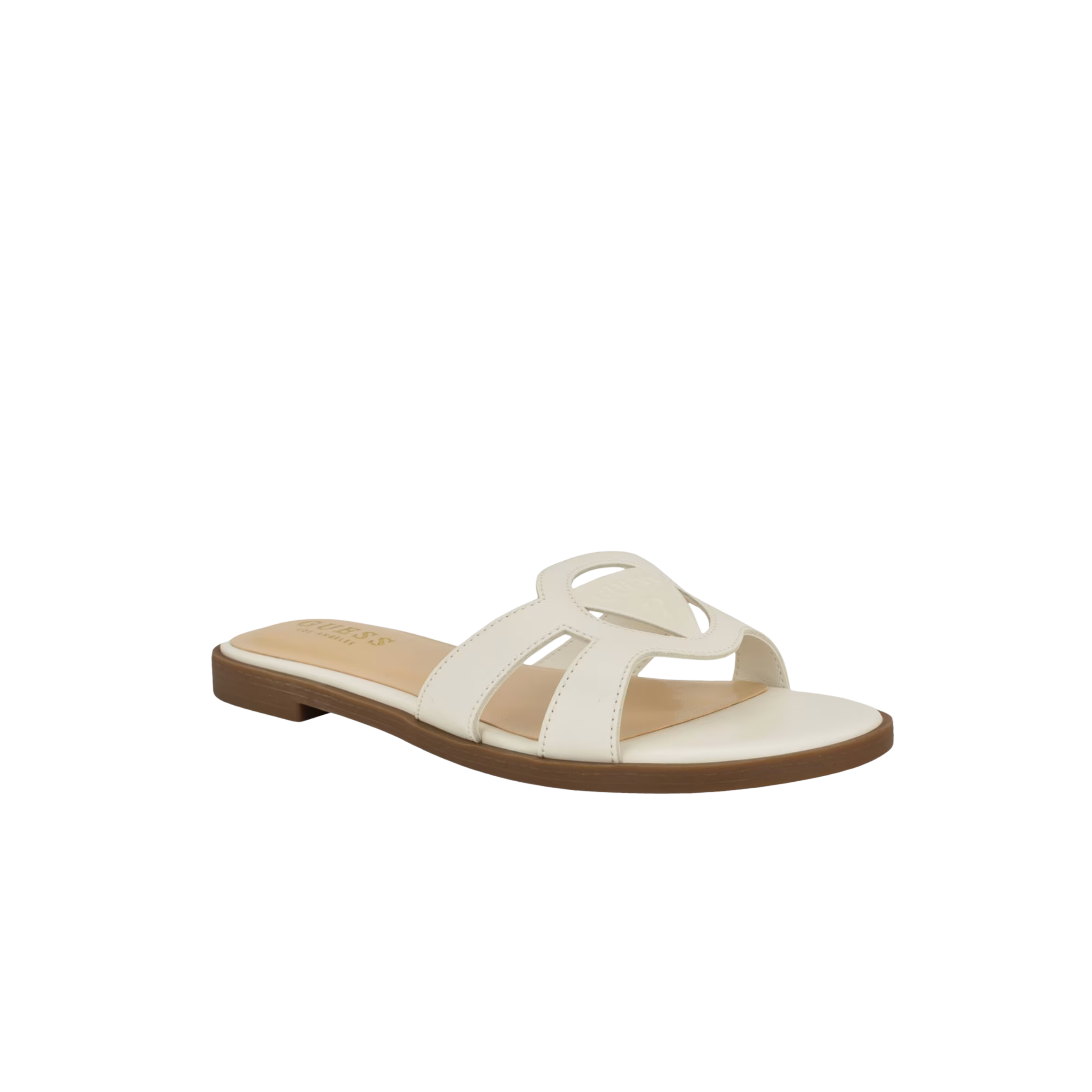Guess Women Mazzie Cutout Guess Slide Sandals - White