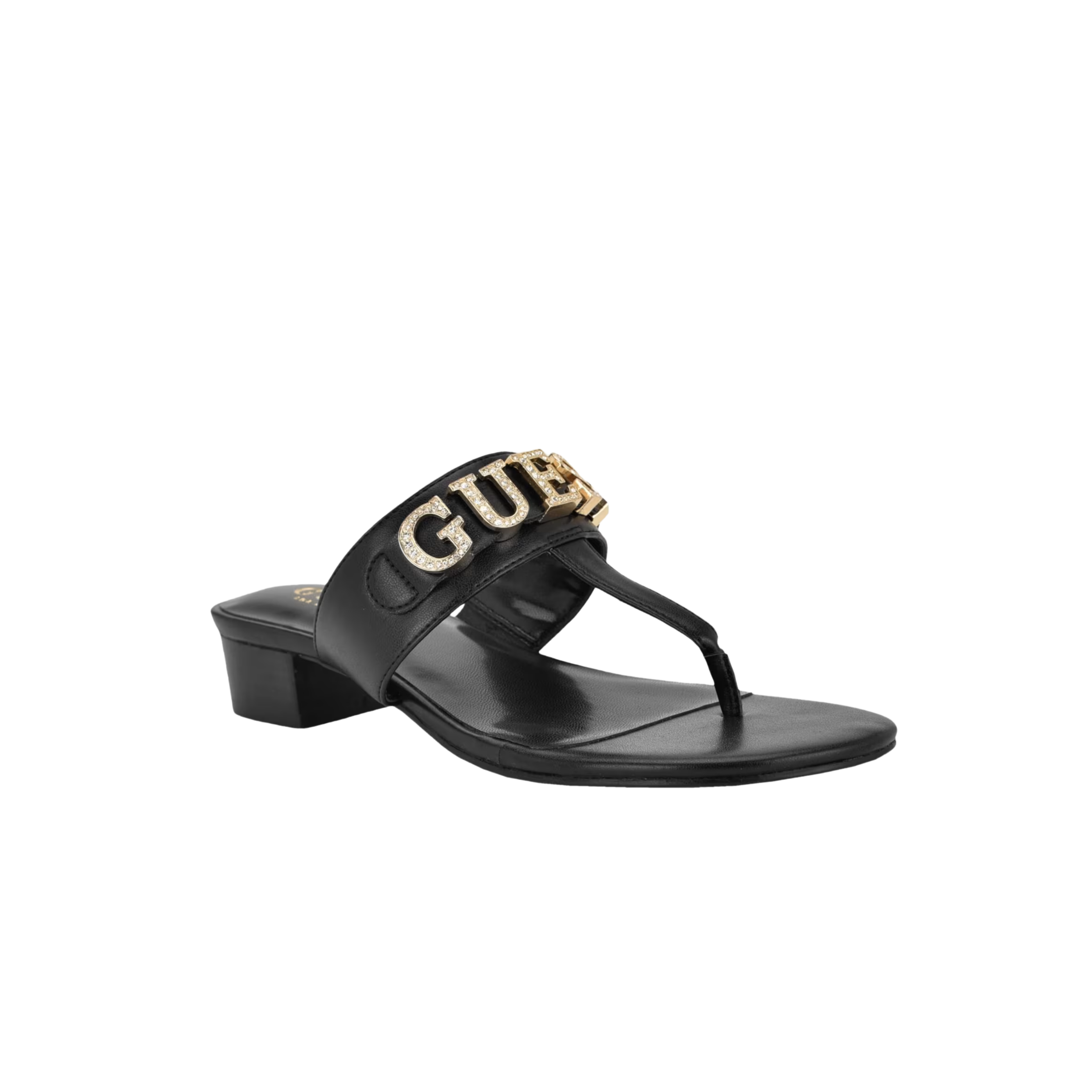 Guess Women Lites T-Strap Block Heel Sandals - Black