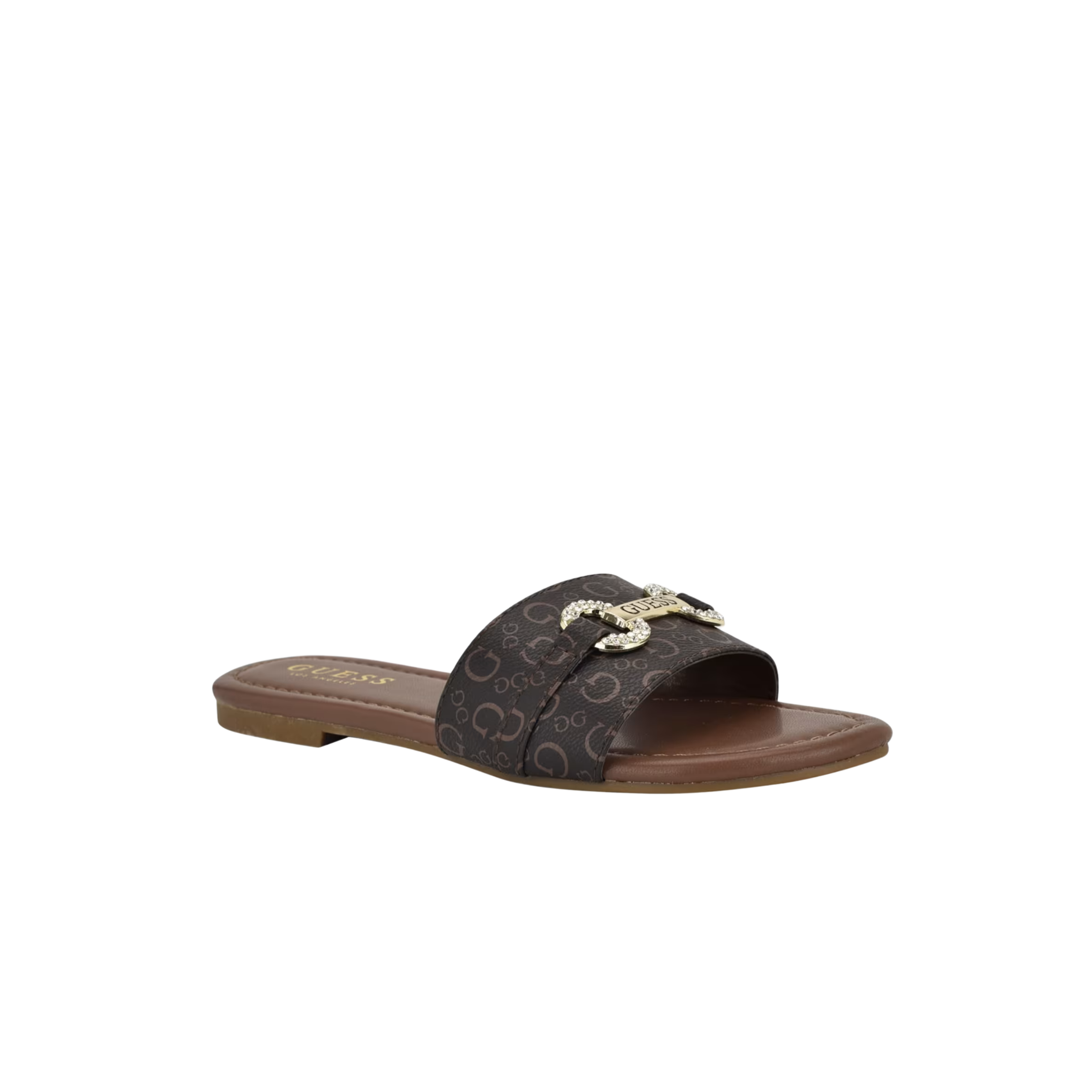 Guess Women Lamera Logo Slide Sandals - Brown