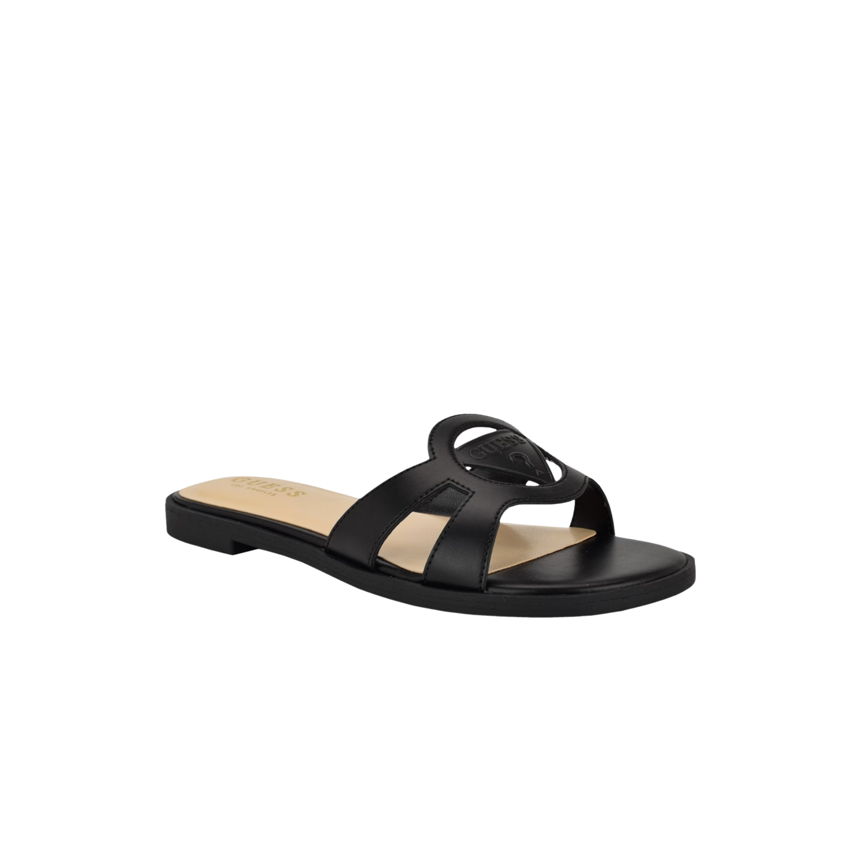 Guess Women Mazzie Cutout Guess Slide Sandals - Black