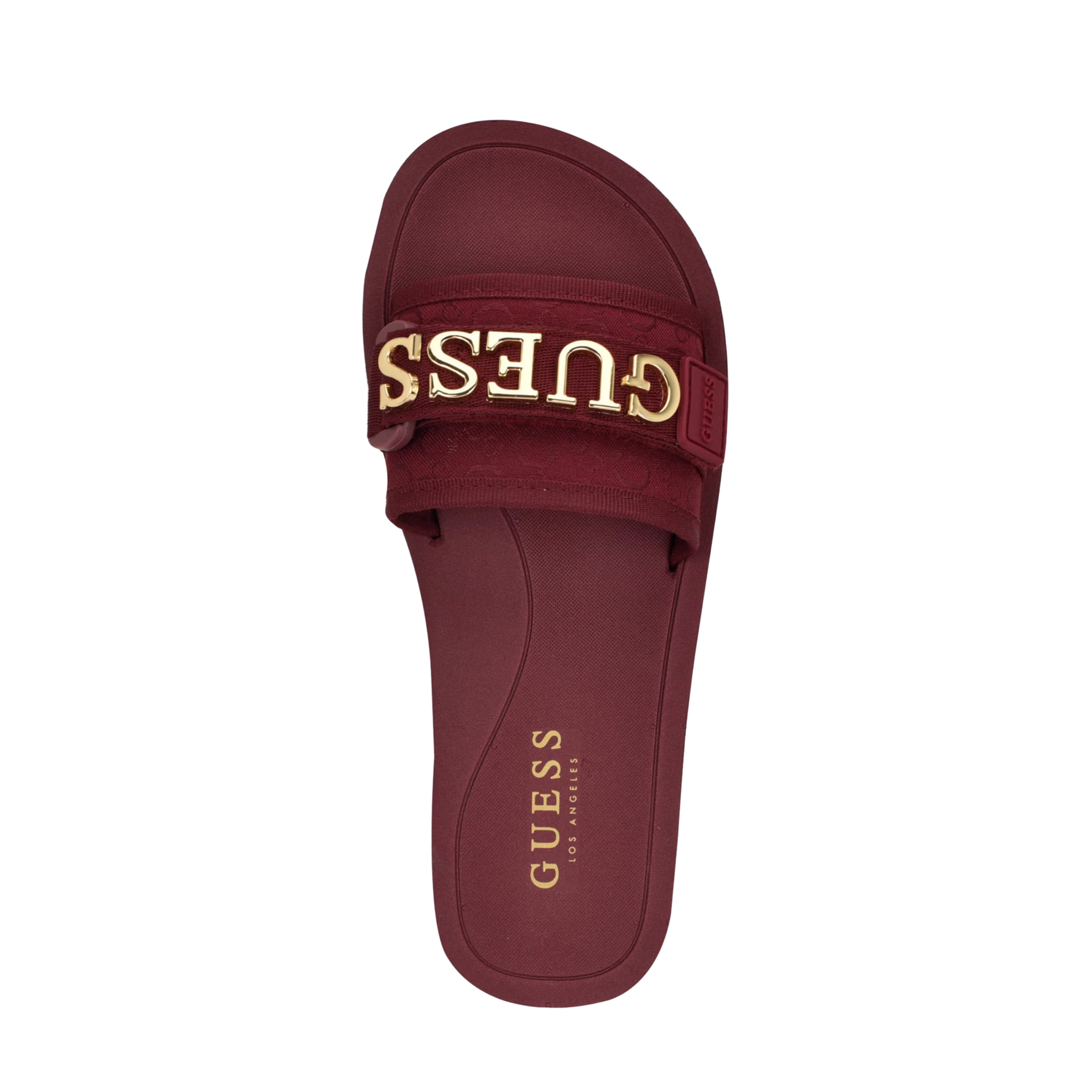 Guess Women Peers Logo Slide Sandals - Red