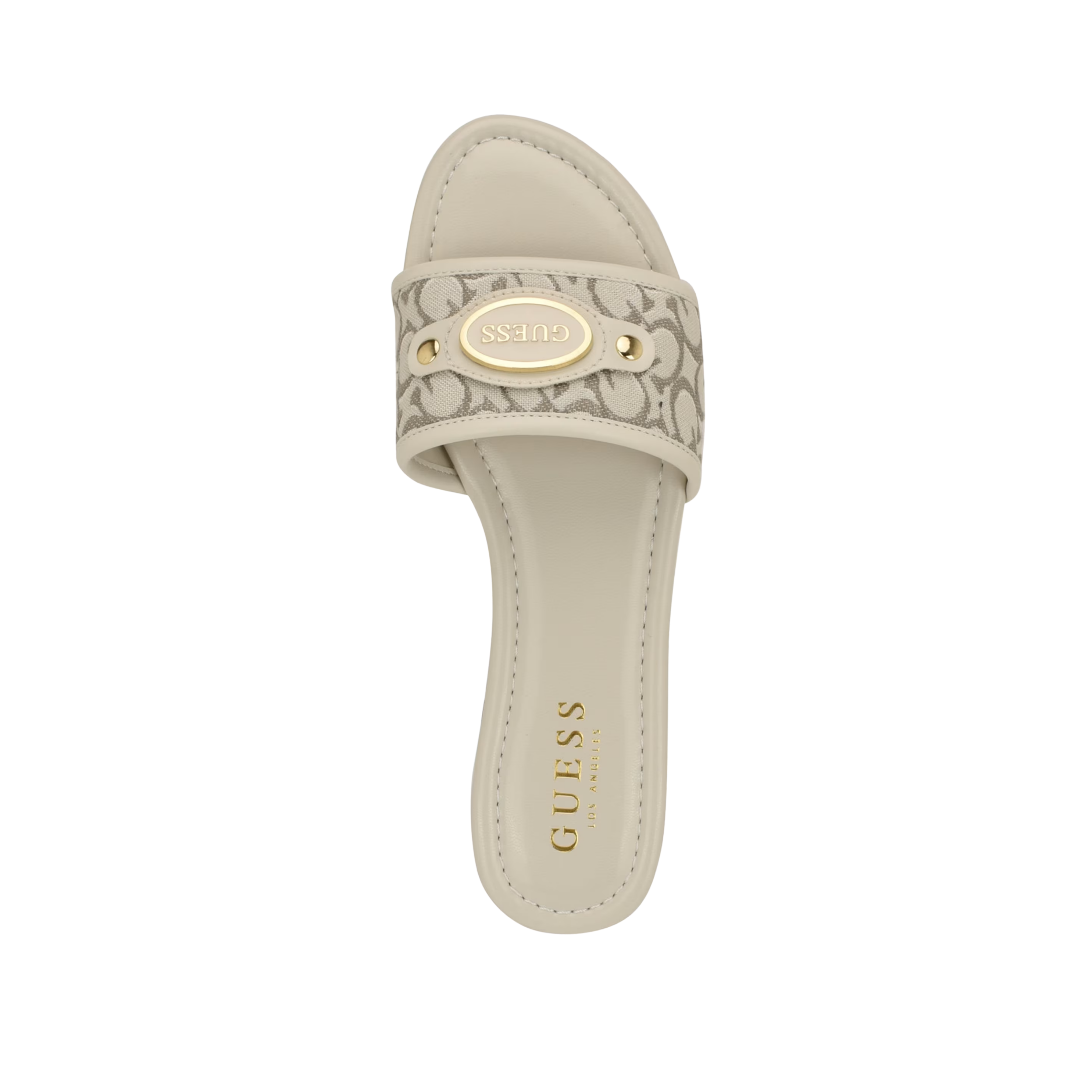 Guess Women Lyndons Logo Slide Sandals - Beige